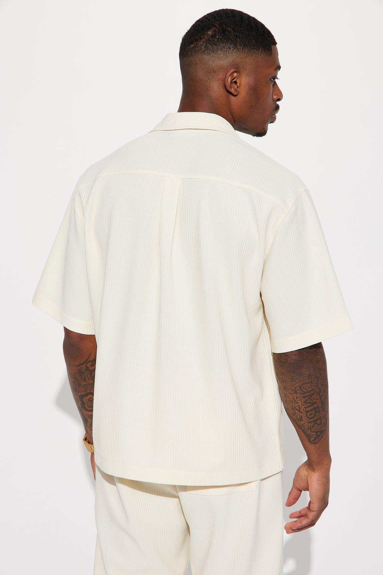 Show Up Short Sleeve Cuban Shirt - Off White Product Image