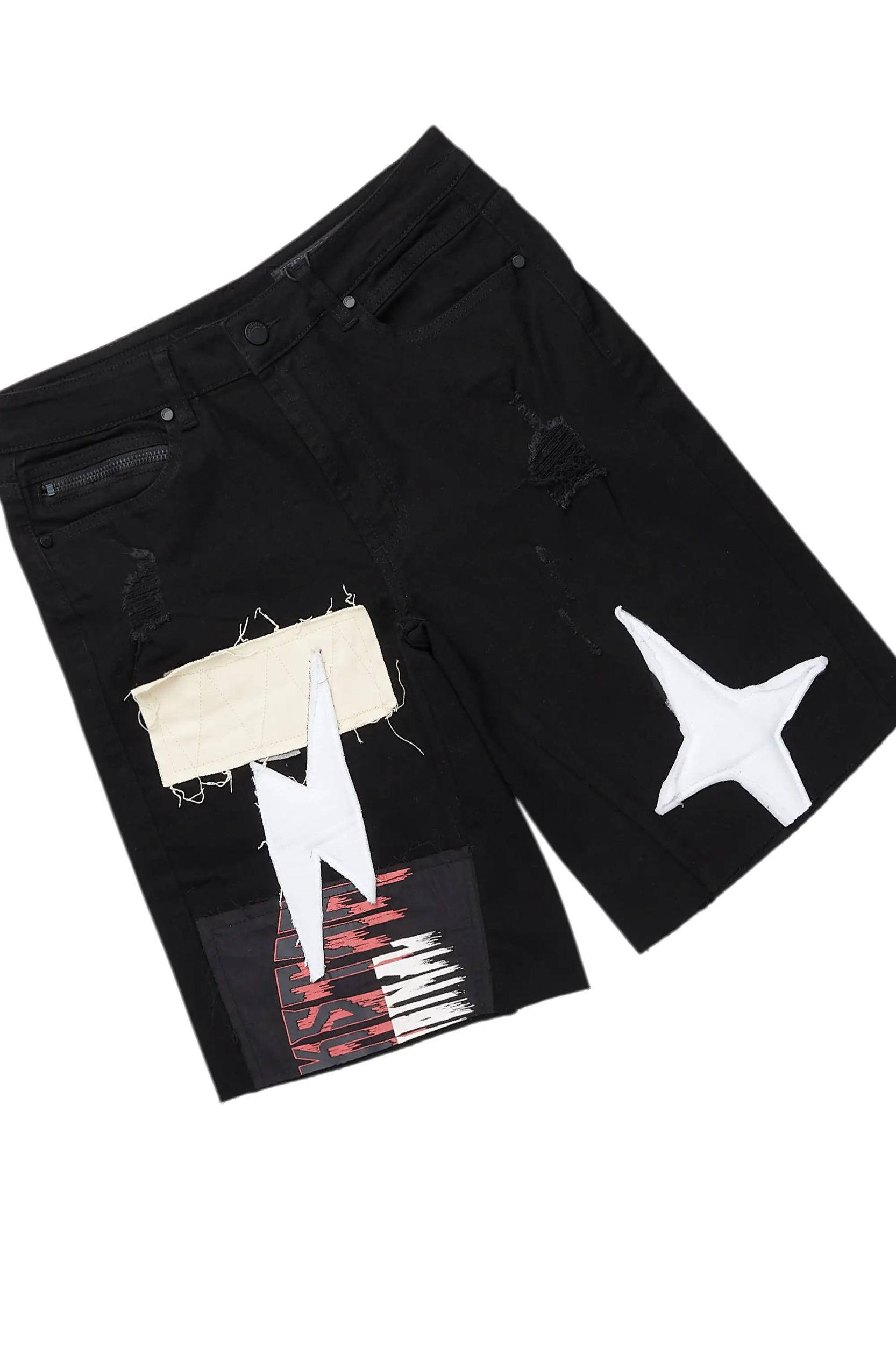 Carlin Black T-Shirt/Denim Short Set Male Product Image