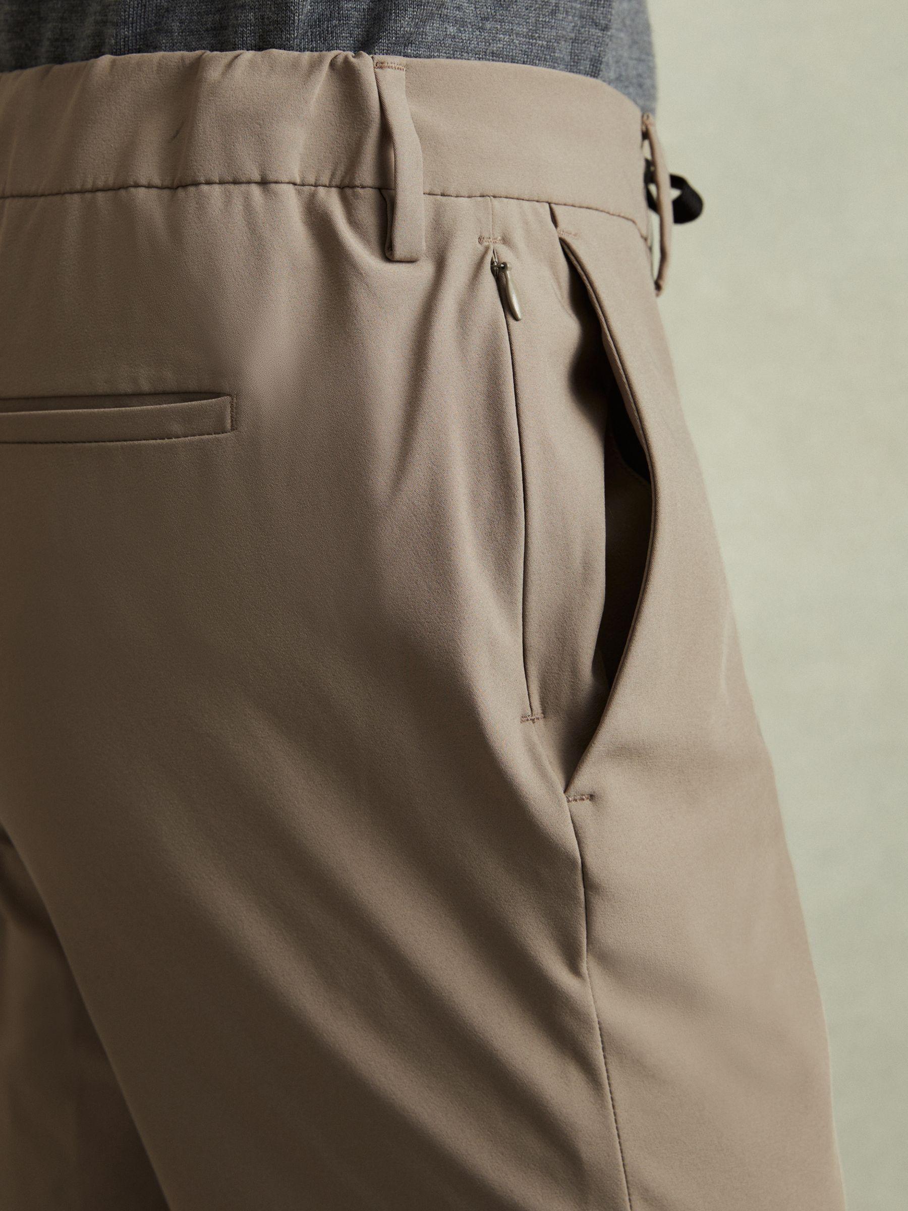 Technical Drawstring Trousers in Taupe Brown Product Image