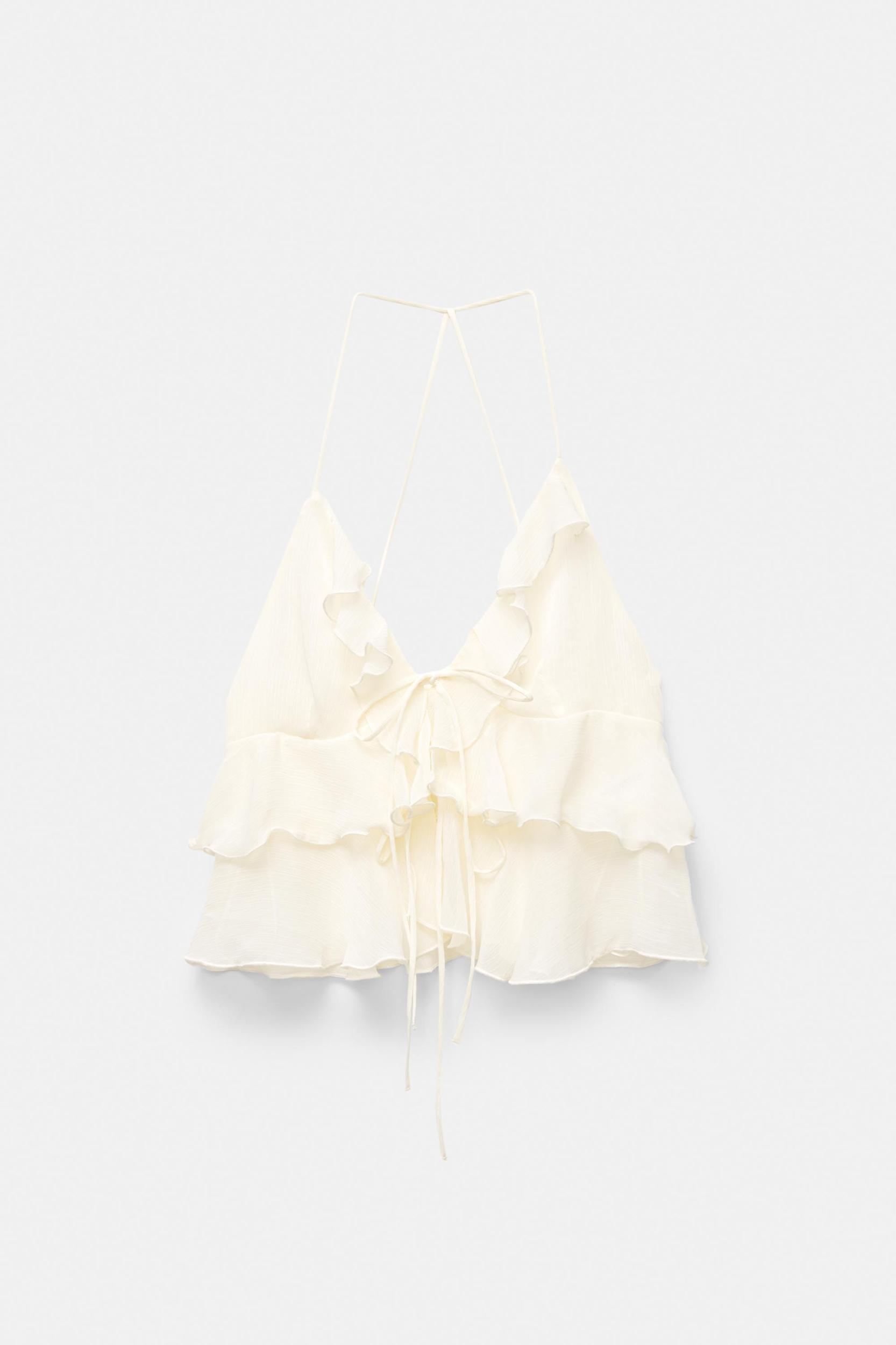 Ruffled top with bow Product Image