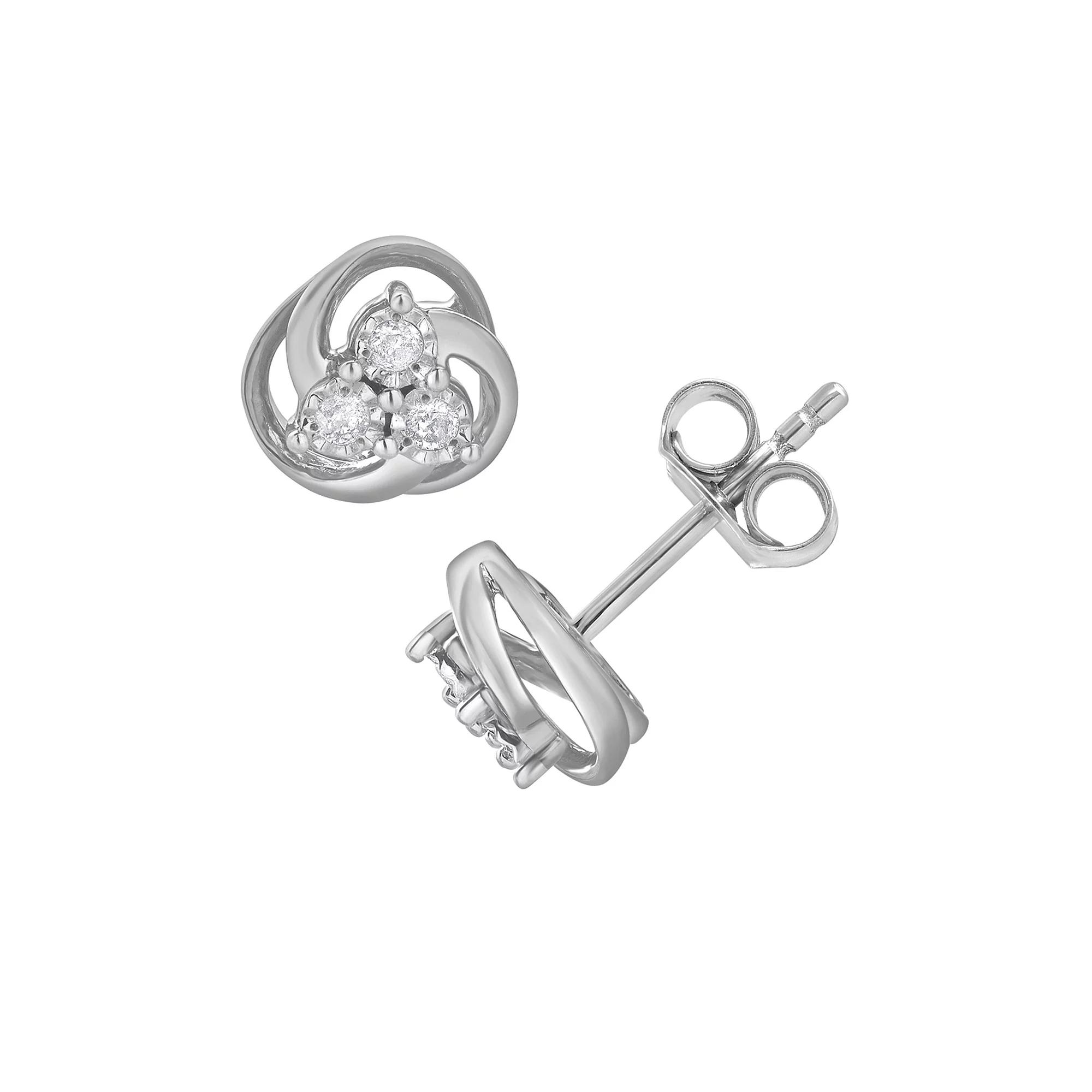 Diamond Brilliance 1/10 Carat T.W. Lab-Grown Diamond Trio Stud Earrings, Women's, Silver Tone Product Image