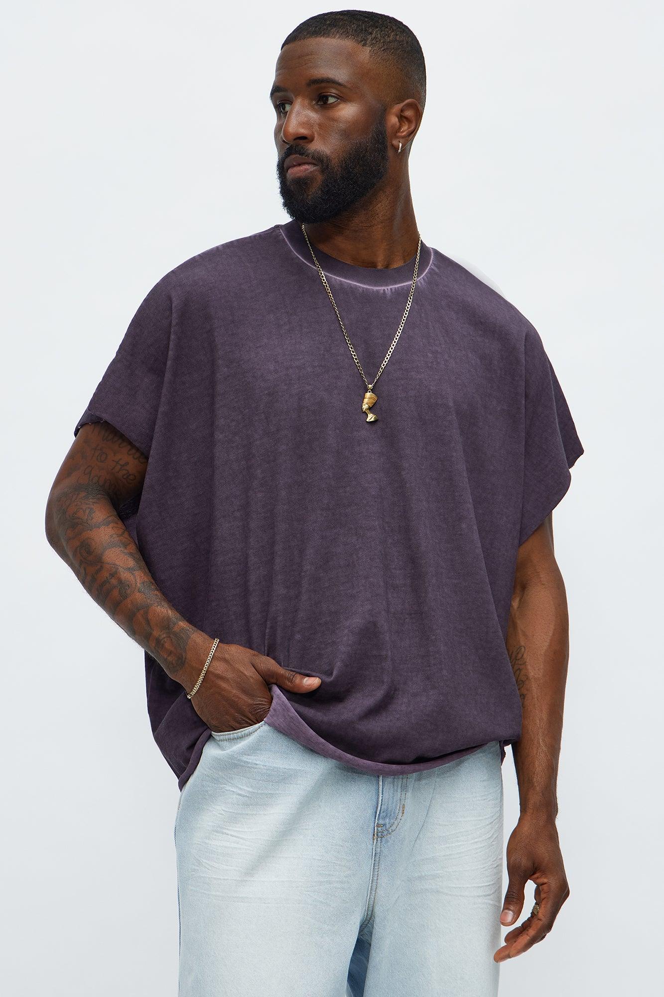 Oversized Float Heavy Jersey Muscle Tee - Purple Male Product Image