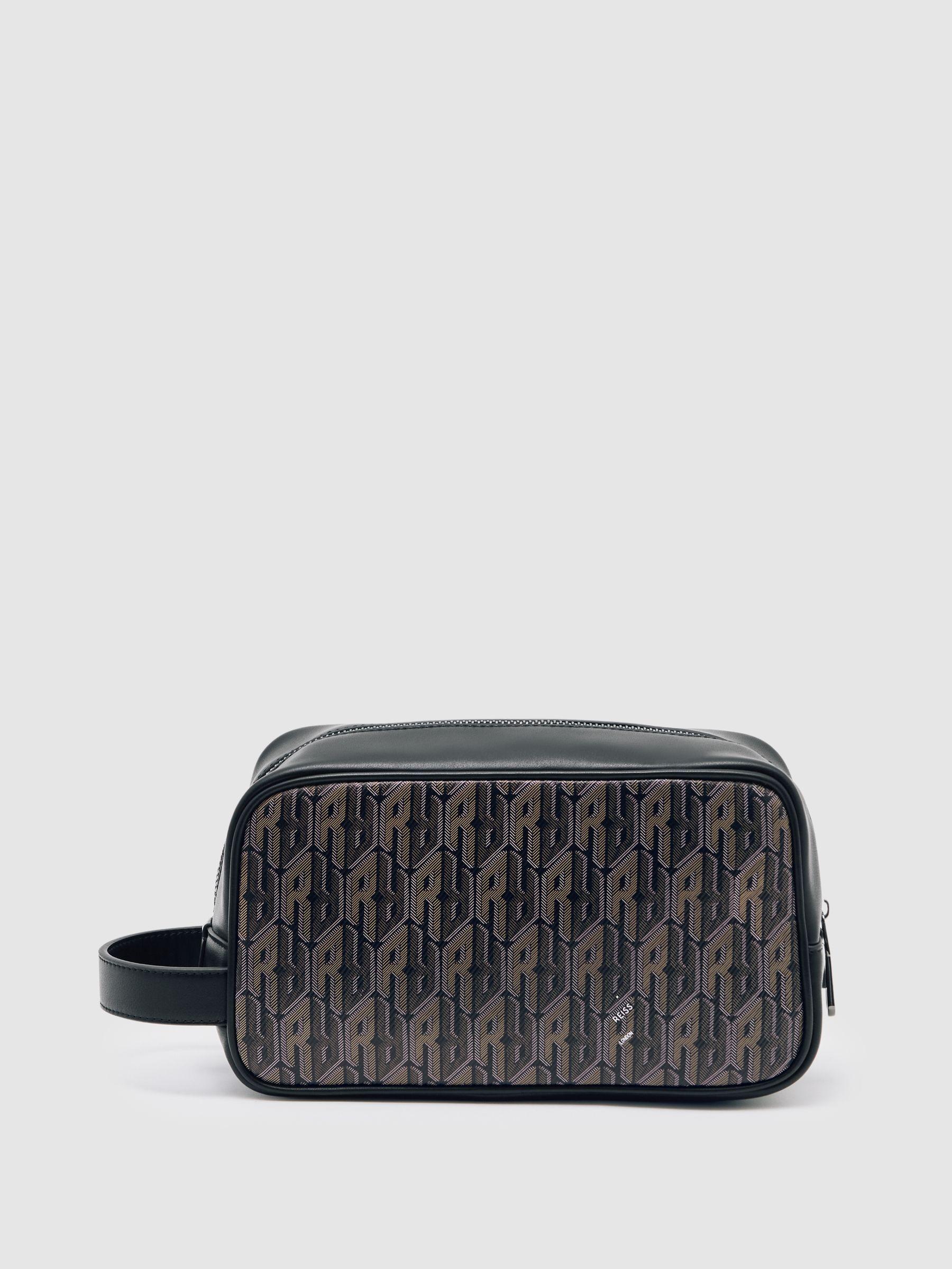 Coated Canvas Monogram Wash Bag in Grey Multi Product Image