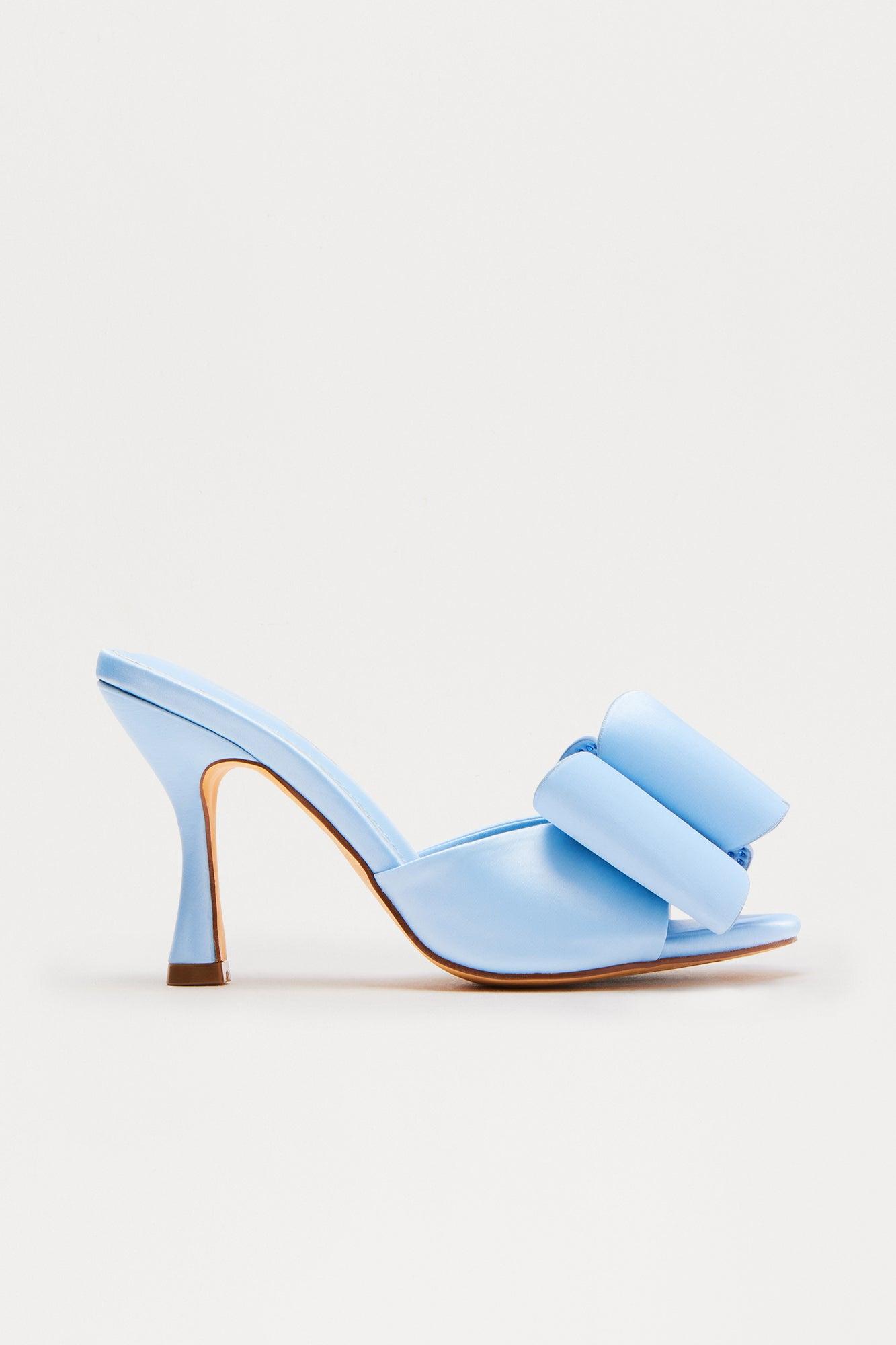 Mayven Satin Bow Heels - Light Blue Female Product Image