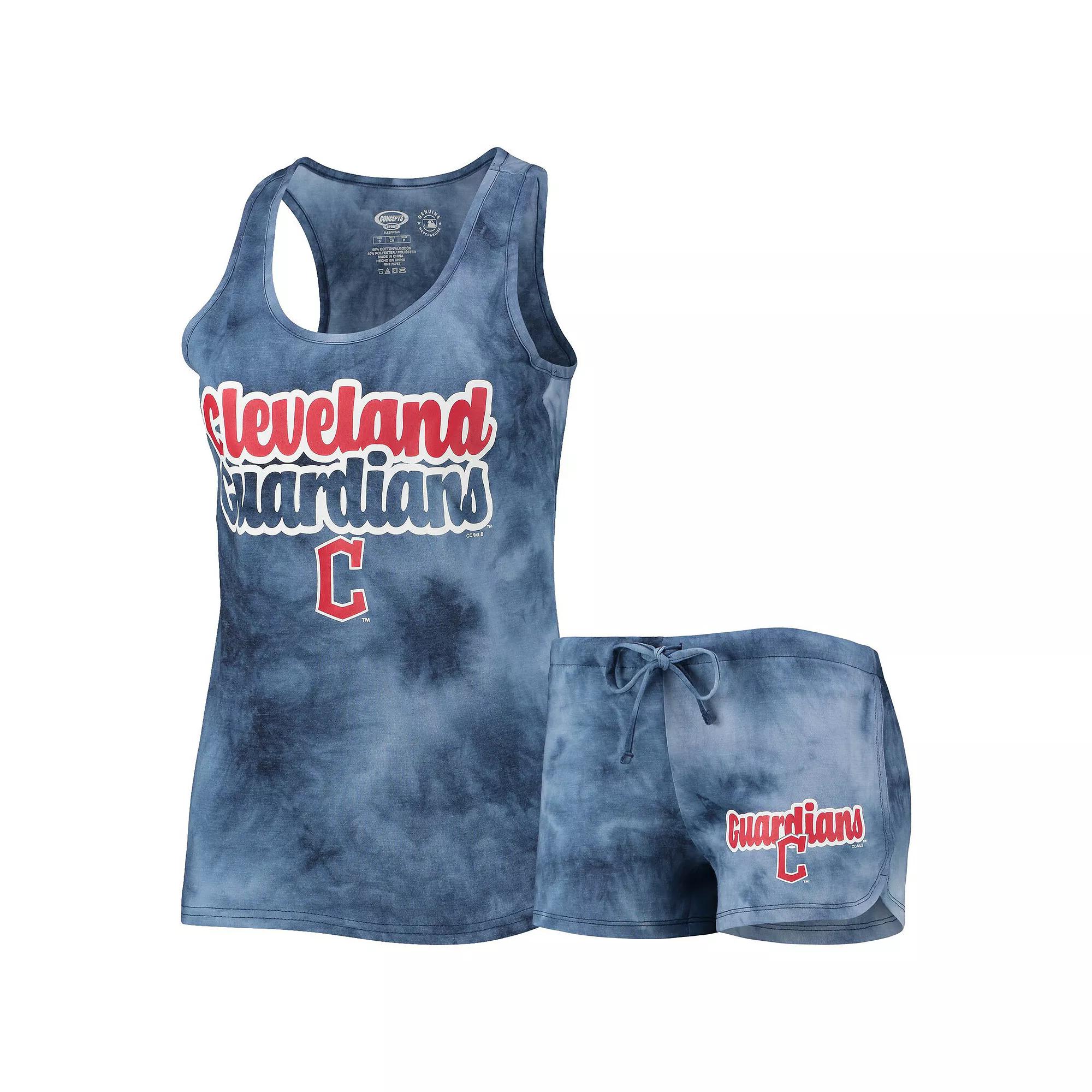 Women's Concepts Sport Navy Cleveland Guardians Billboard Racerback Tank Top & Shorts Set,  Product Image