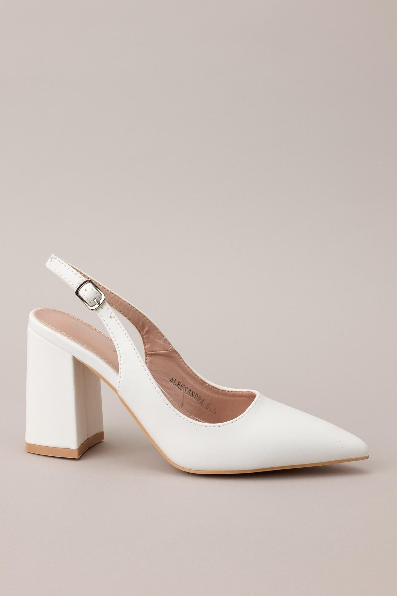 Elegant Elevation White Slingback Heels Product Image