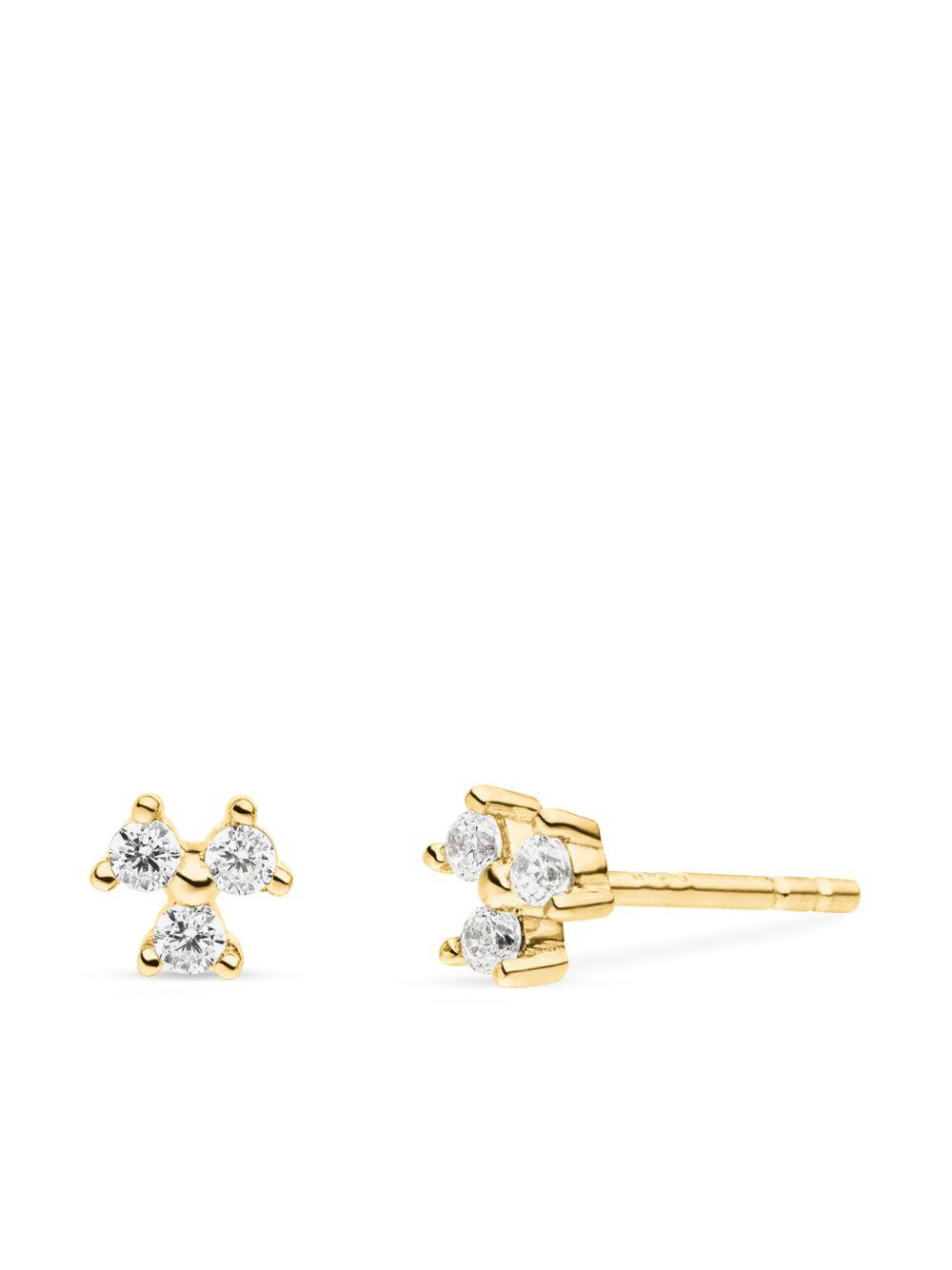 14kt yellow gold Fleur diamond stud earrings Product Image