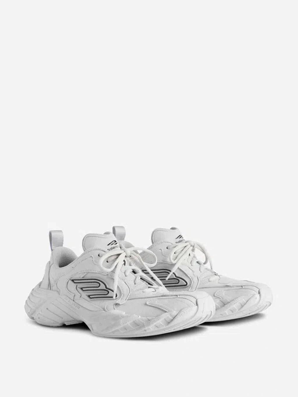 BALENCIAGA Men White Cowskin And Polyester Monday Shoe Sneakers Product Image