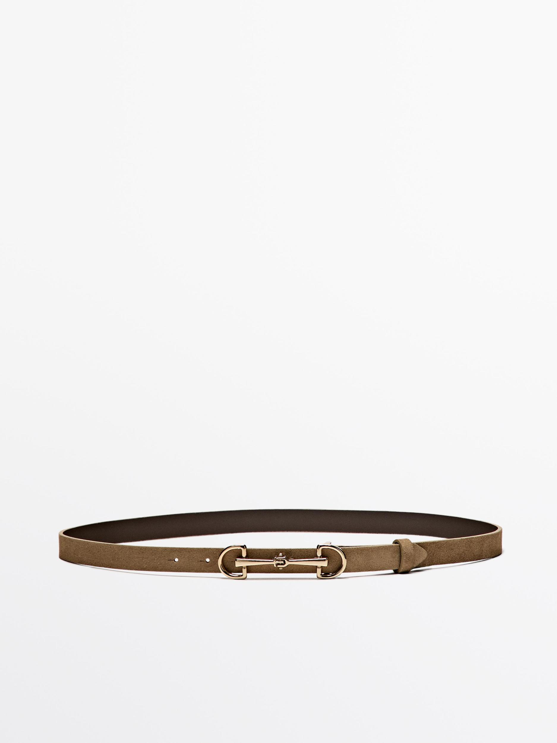 Equestrian split suede leather belt Product Image