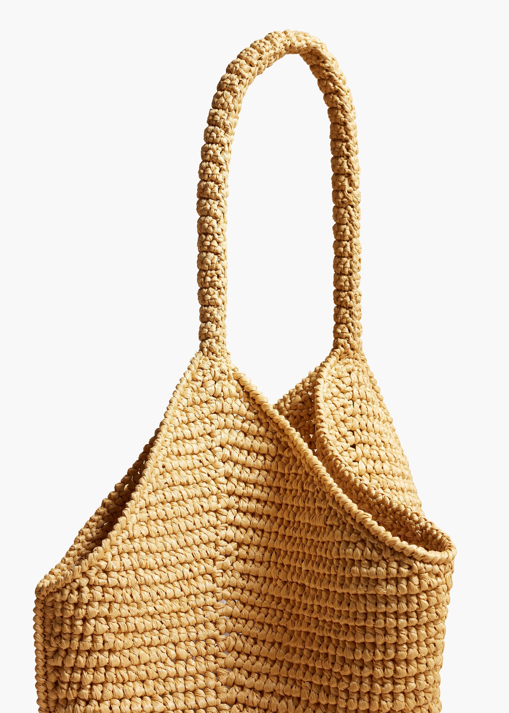 Medium Lotus Tote in Natural Raffia Product Image
