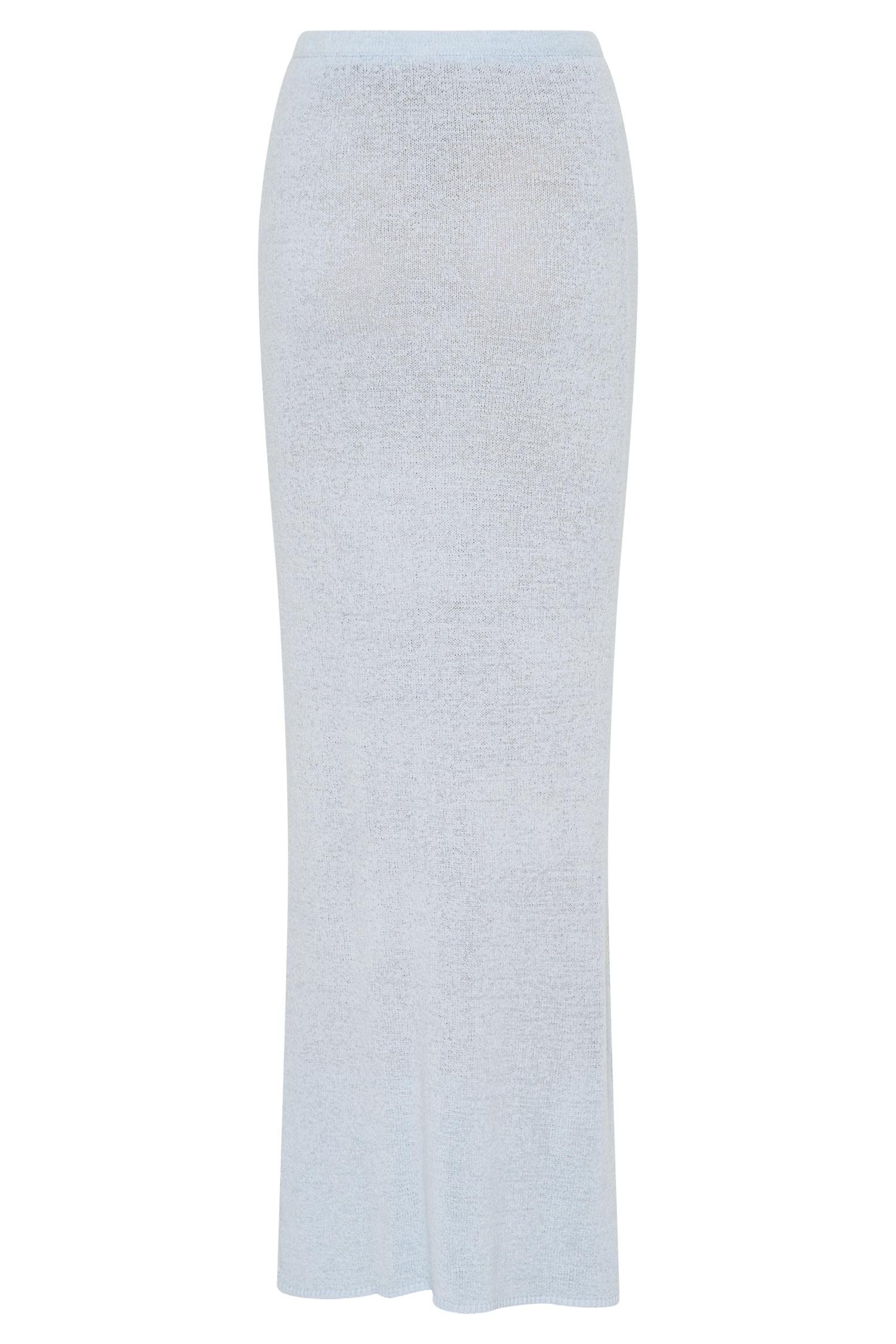 Phoebe Knit Maxi Skirt - Ice Blue Product Image