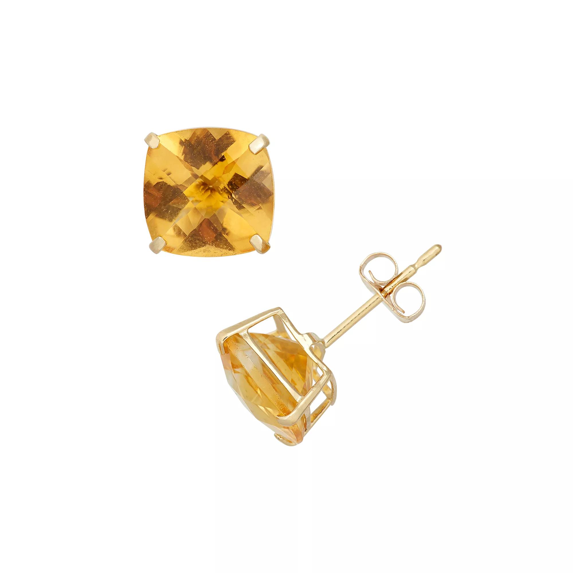 Designs by Gioelli Citrine 10k Gold Stud Earrings, Women's, Orange Product Image