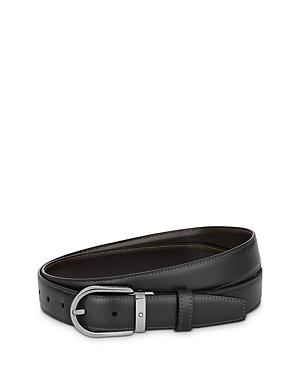 Mens Horseshoe Cut-to-Size Leather Buckle Belt Product Image