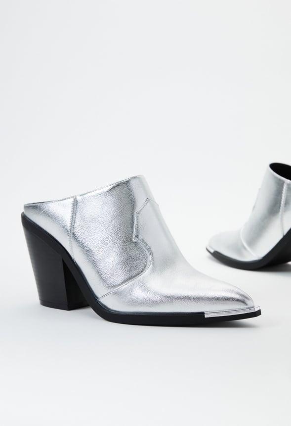 JustFab Margaux Platform Loafer Pump Womens Black/ White Size 8.5 Product Image