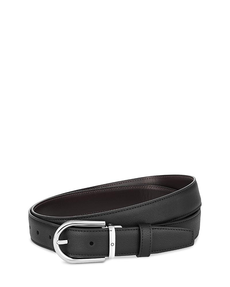 Mens Horseshoe Buckle Cut-to-Size Reversible Leather Belt Product Image
