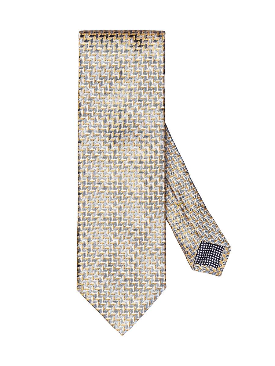 Mens Geometric Woven Silk Tie Product Image