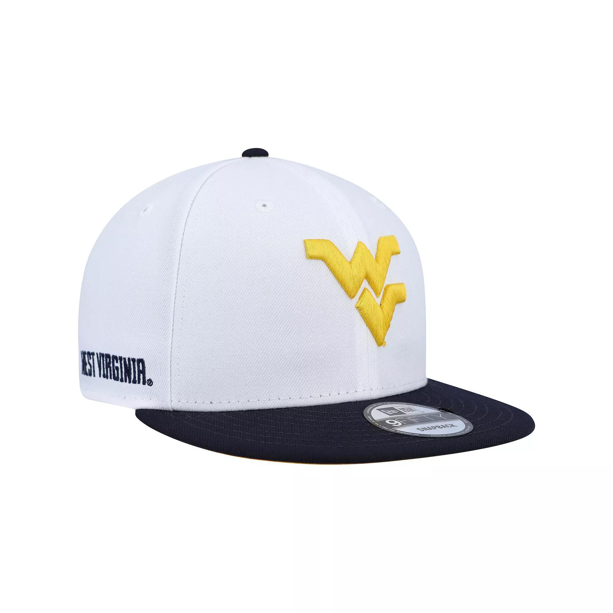 Men's New Era White/Navy West Virginia Mountaineers Two-Tone Mascot 9FIFTY Snapback Hat Product Image
