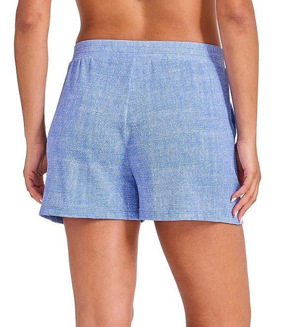 Tommy Bahama Island Cays Solid Textured Elastic Drawstring Waist Pull-On Swim Cover-Up Shorts Product Image