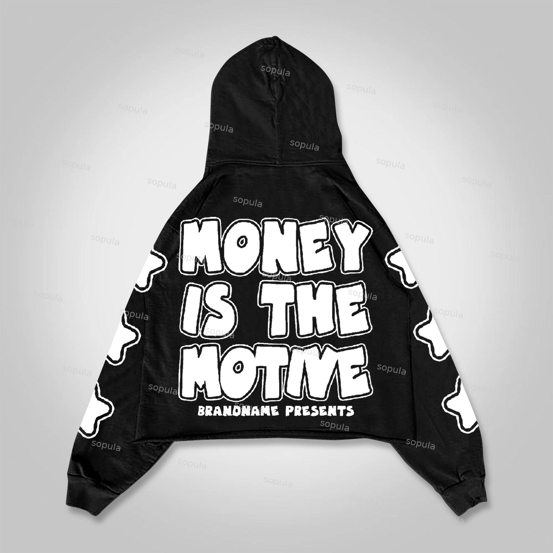 Sopula Vintage Money Is The Motive Graphics Pocket Hoodie Product Image