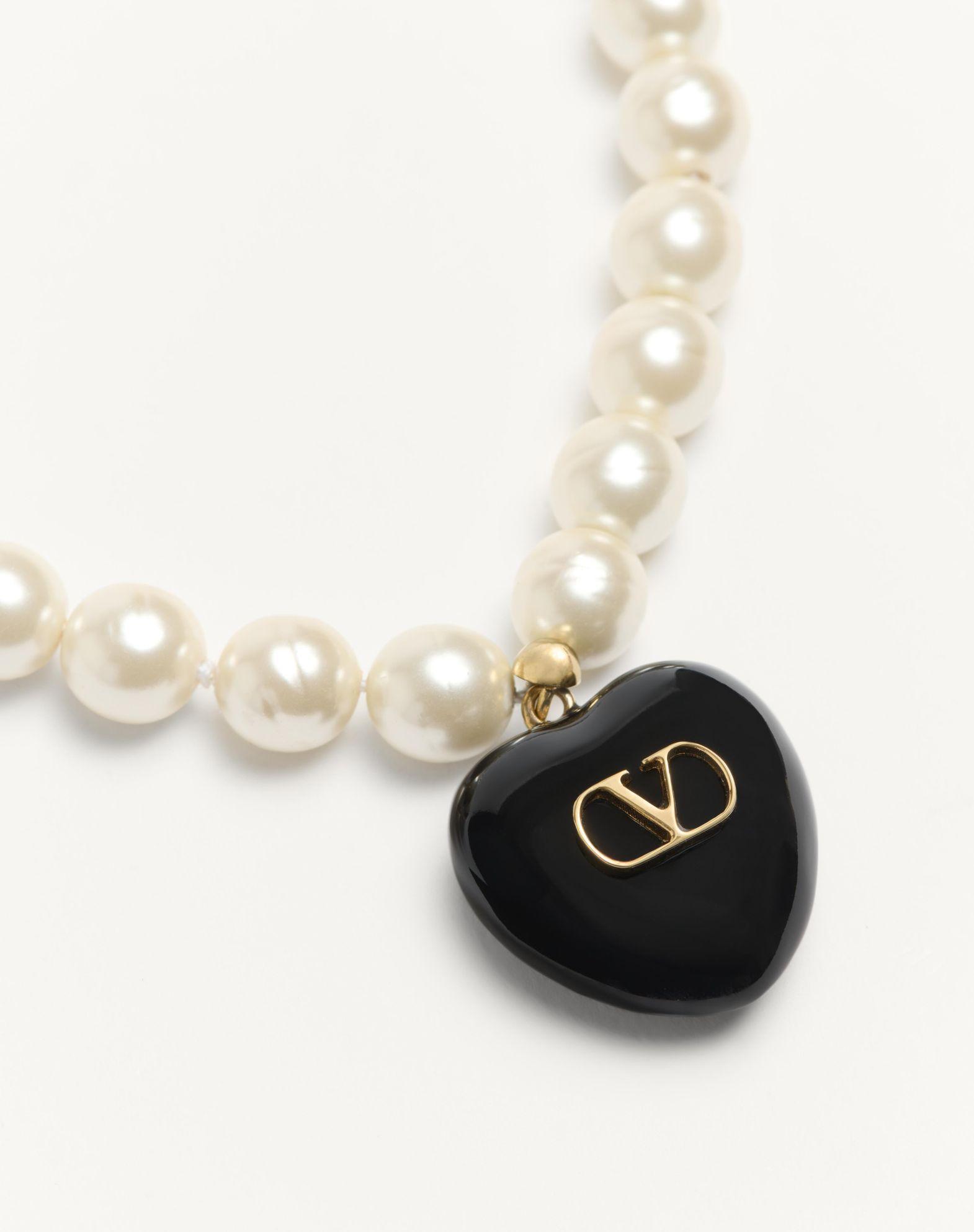 Coeur Royal Necklace In Metal, Enamel And Beads  Product Image