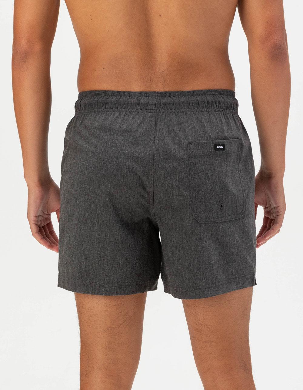 RSQ Mens Solid Swim Shorts - BLACK Product Image