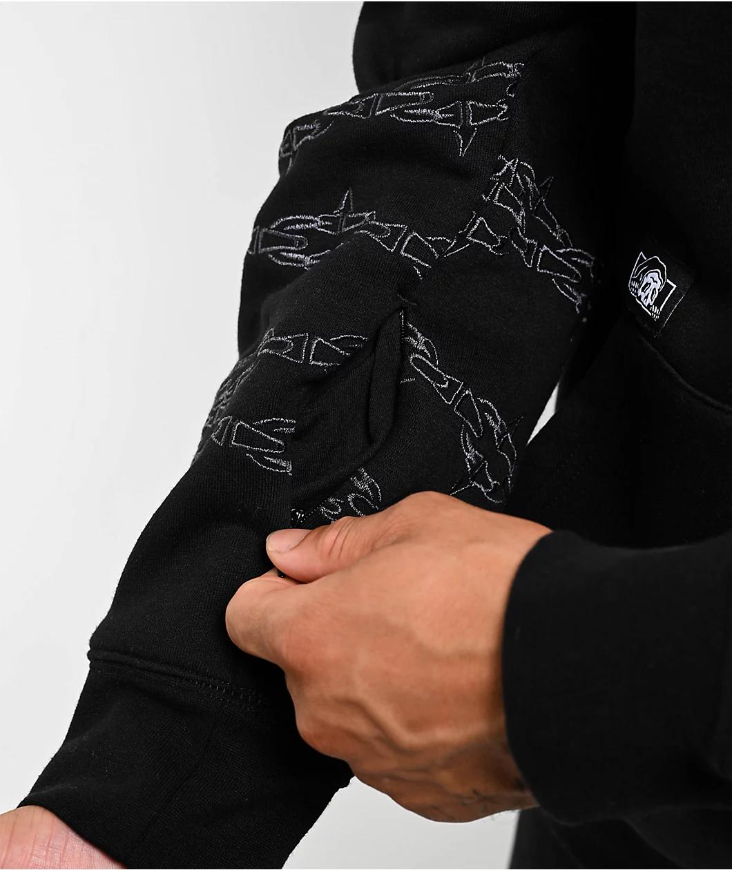 Lurking Class by Sketchy Tank Moons Black Zip Hoodie Product Image