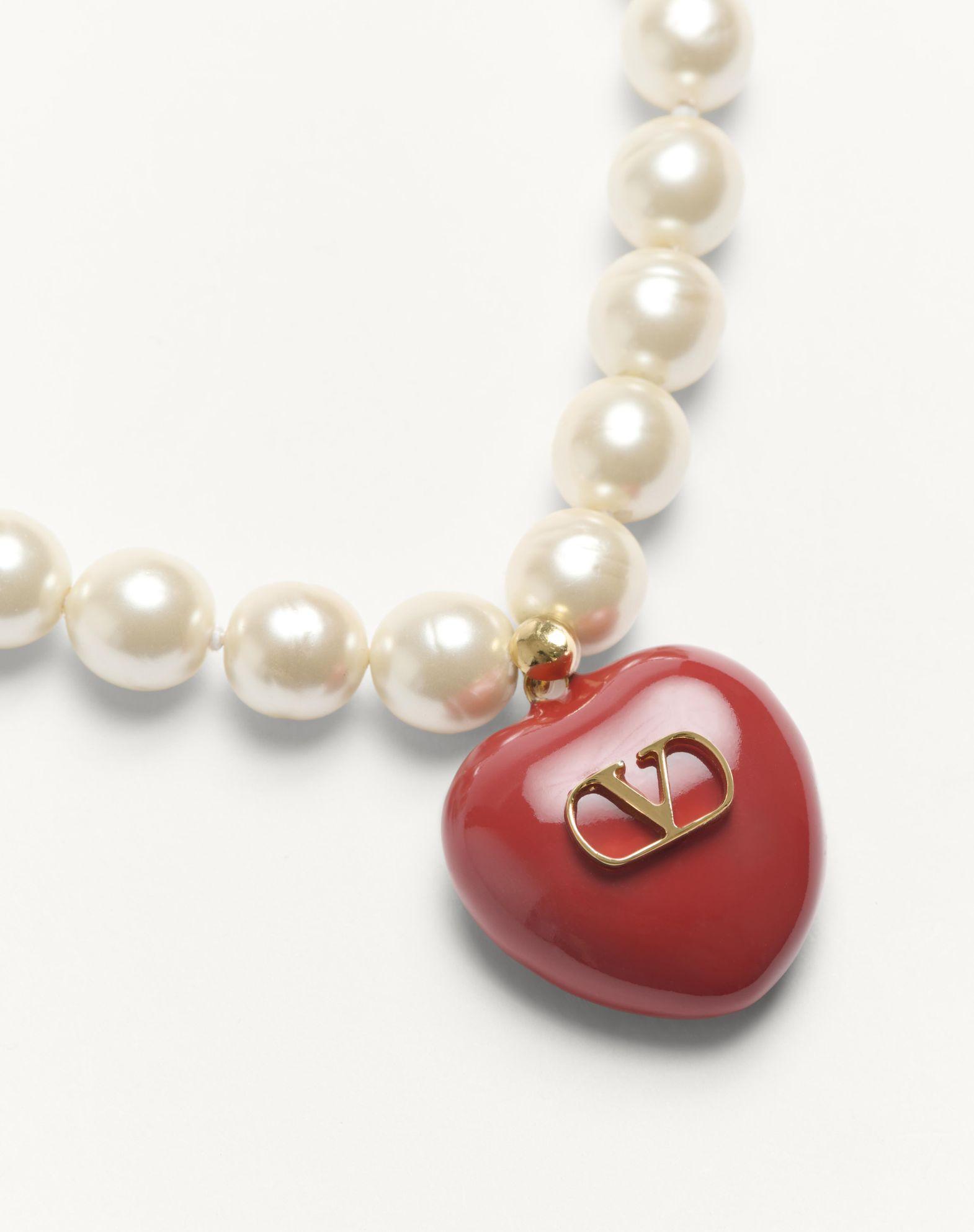 Coeur Royal Necklace In Metal, Enamel And Beads  Product Image