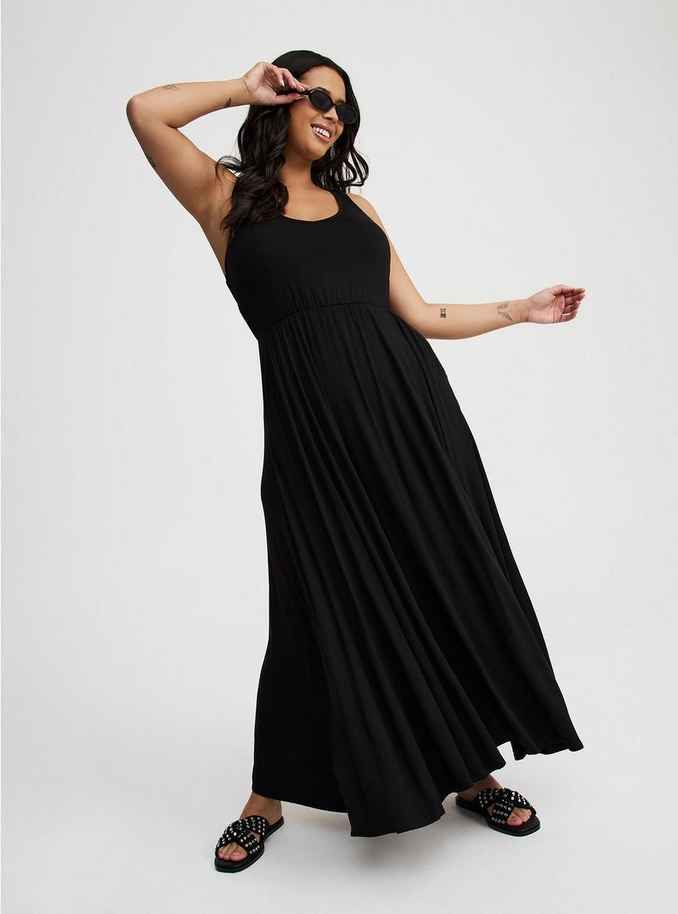 Jersey Knit V-Neck Maxi Dress Product Image