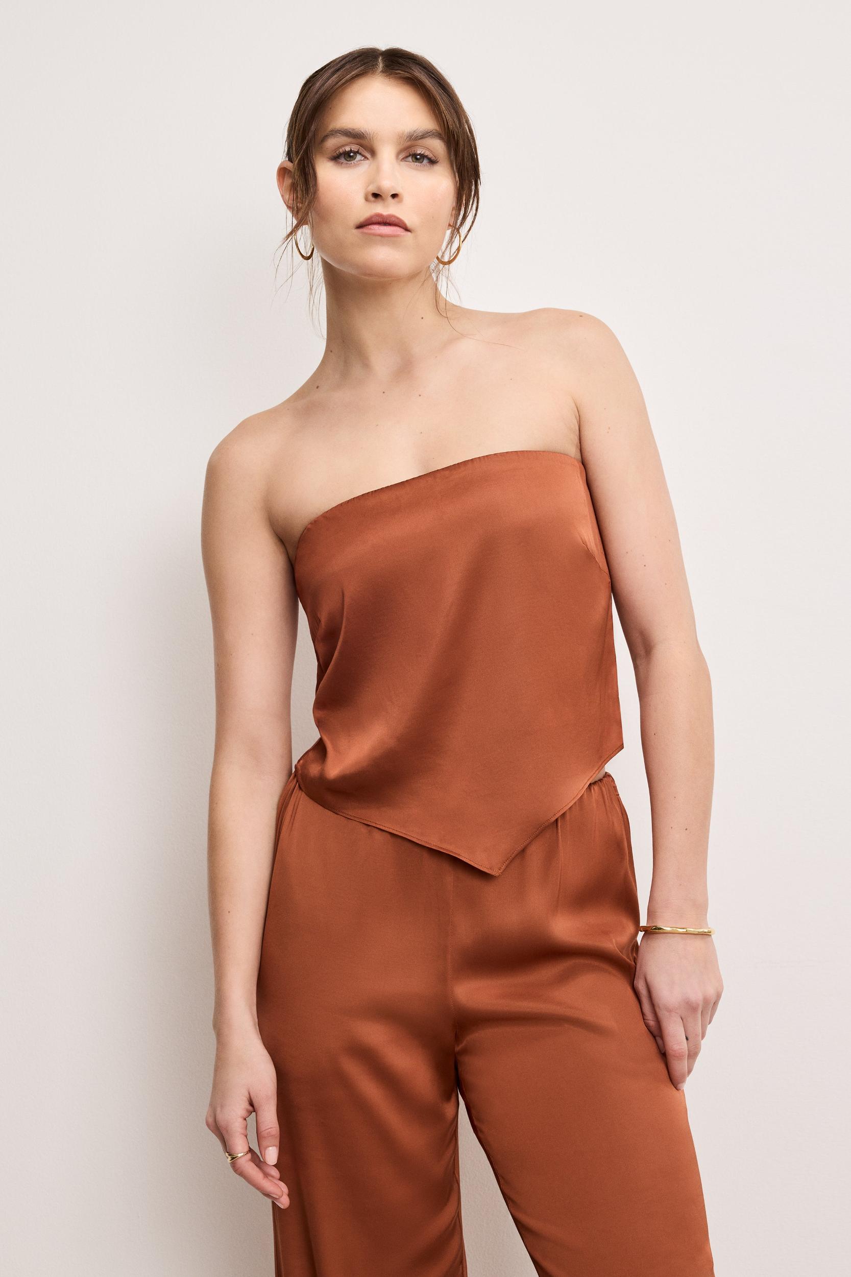 SATIN HANDKERCHIEF TOP | COPPER004 Product Image