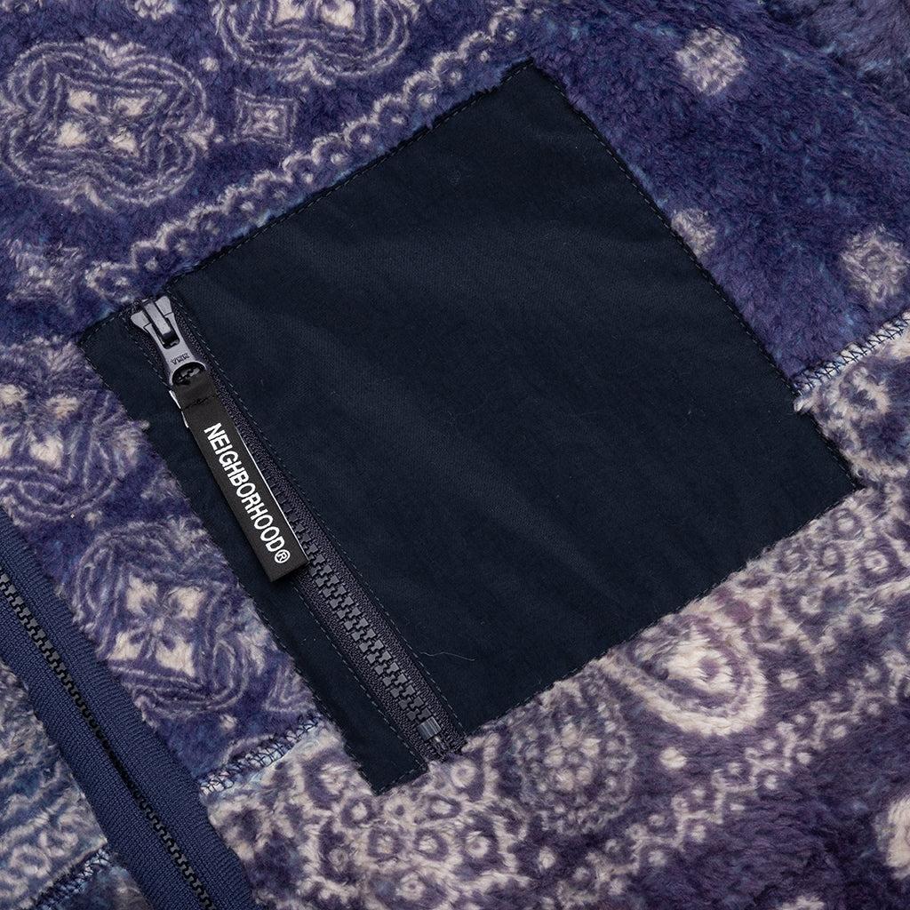 Bandana Pattern Fleece Jacket - Navy Male Product Image