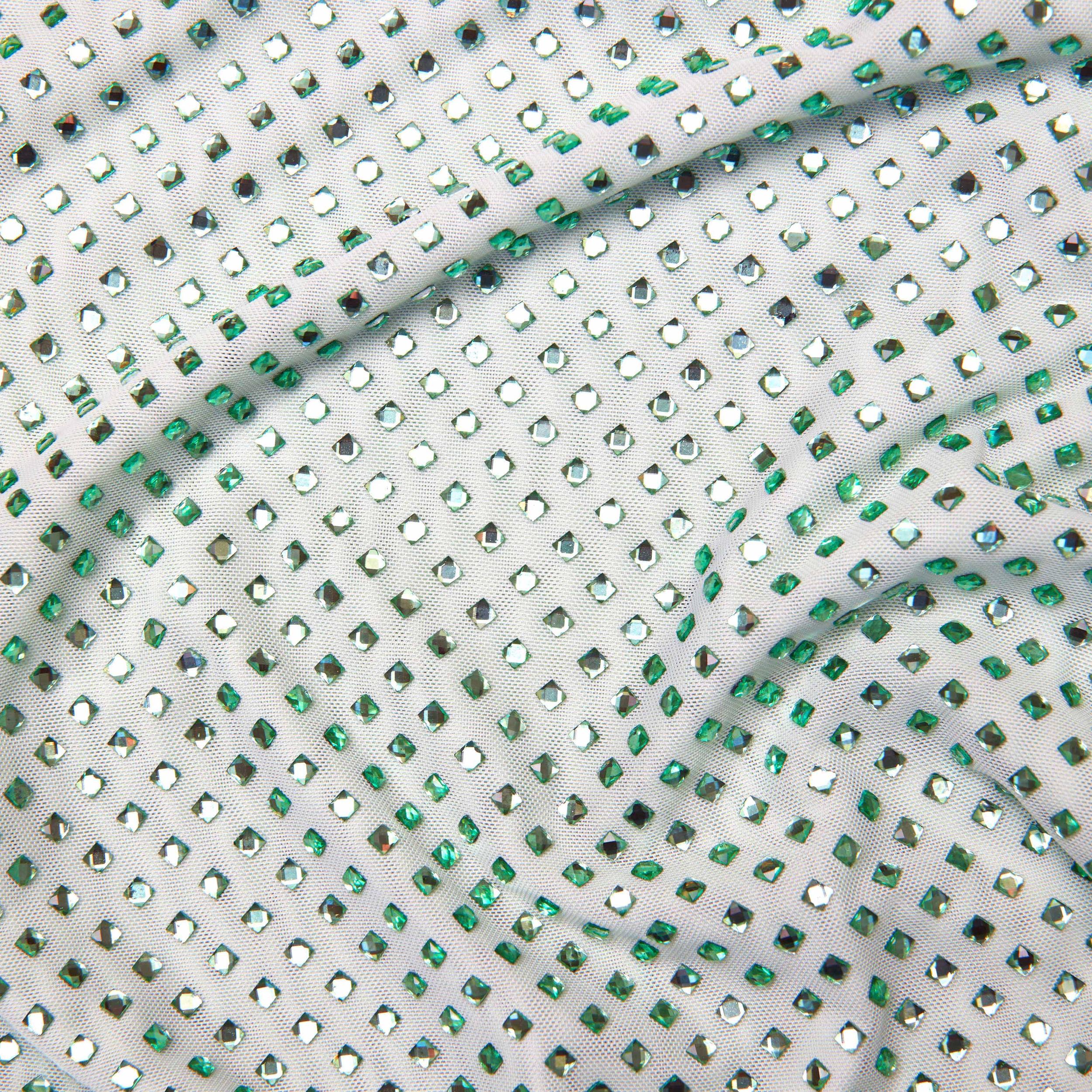 Mint Rhinestone Mesh Midi Dress Product Image