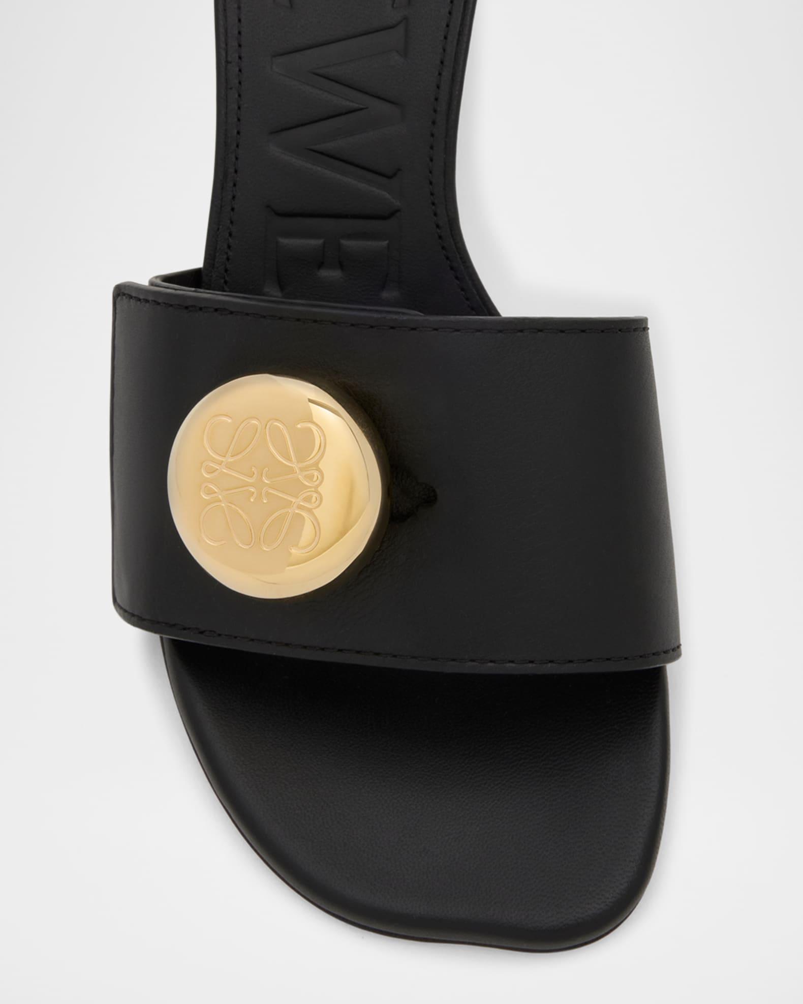 Pebble Leather Slide Sandals Product Image