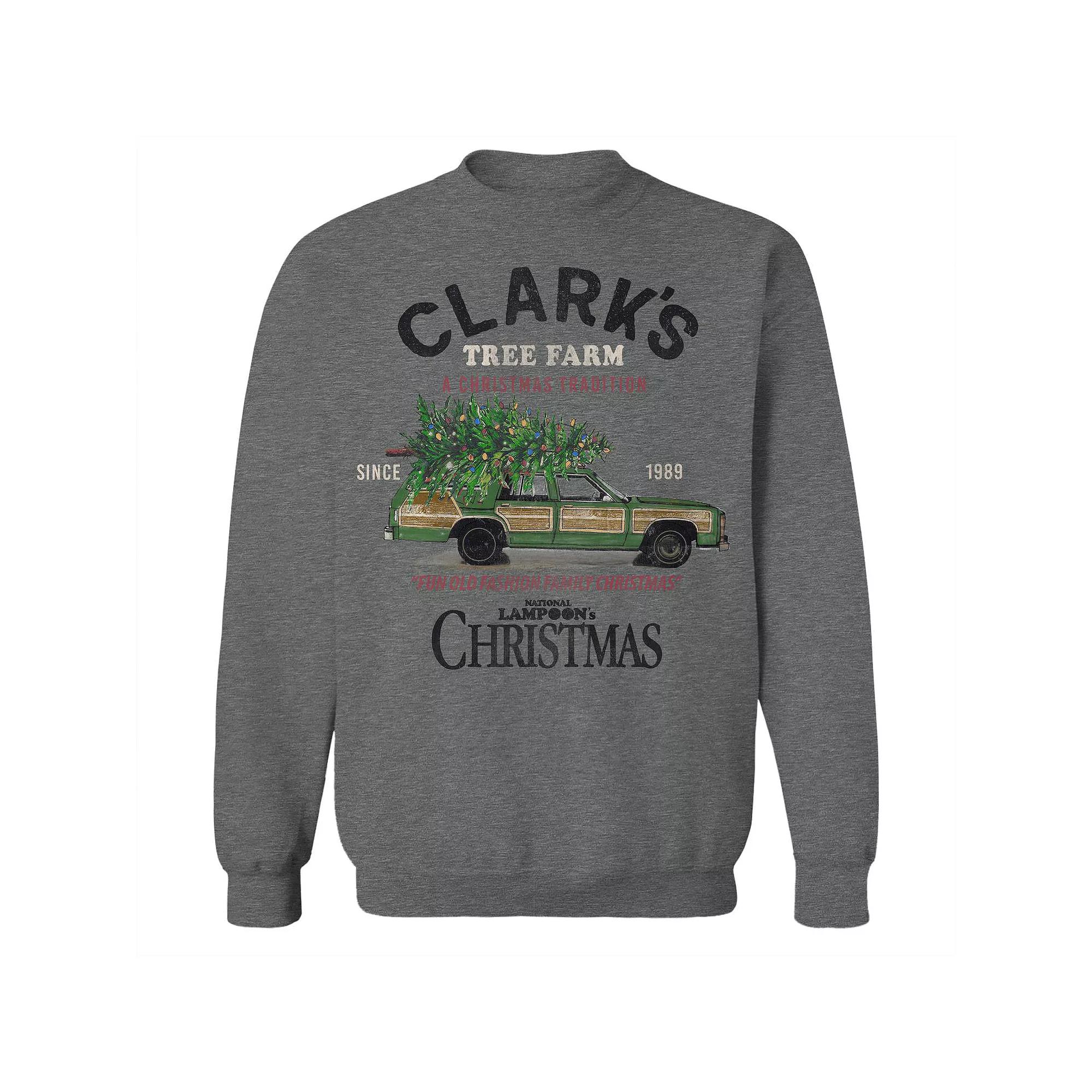 Men's Tree Farm Sign National Lampoon's Christmas Vacation Graphic Fleece Crew Sweatshirt,  Product Image