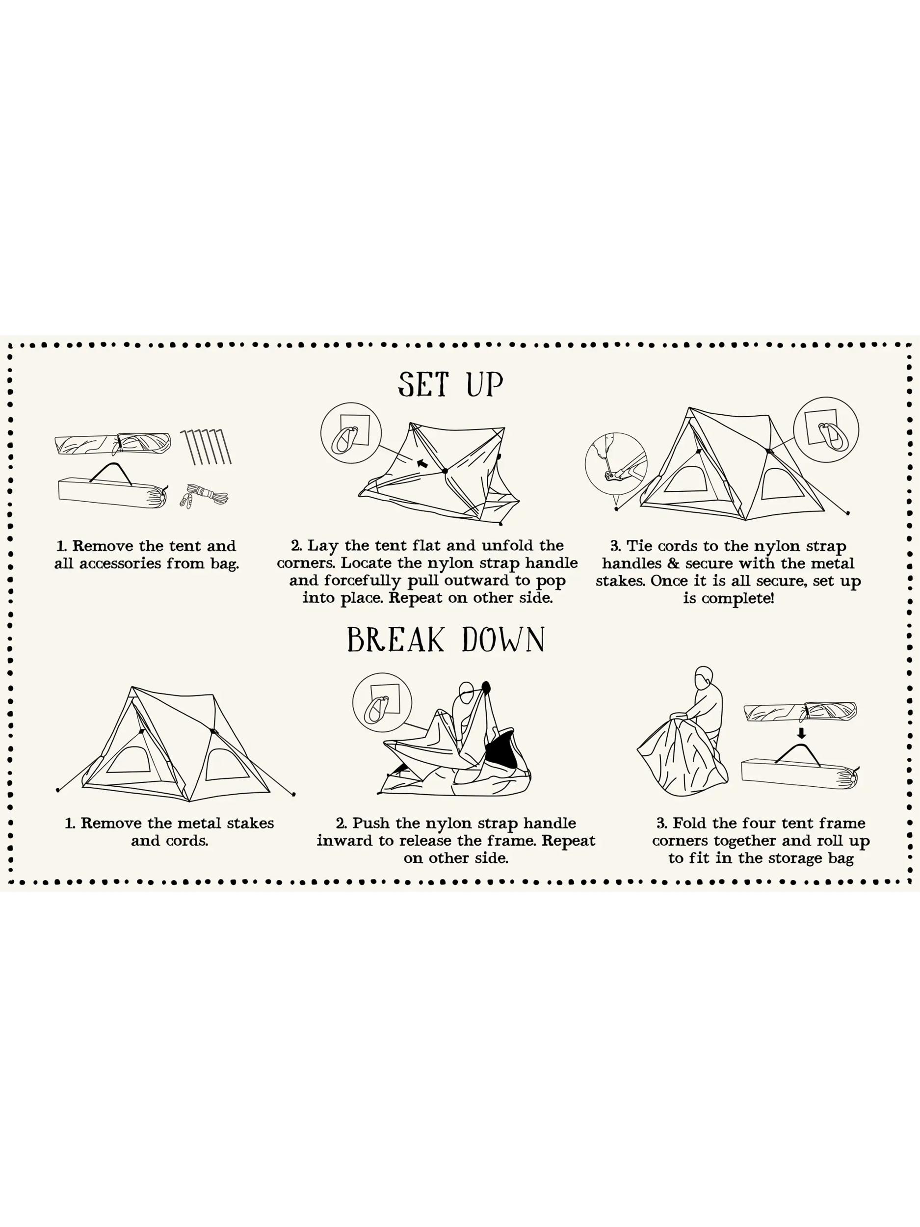 Live Happy Camping Tent - Let's Just Go A-Frame Product Image