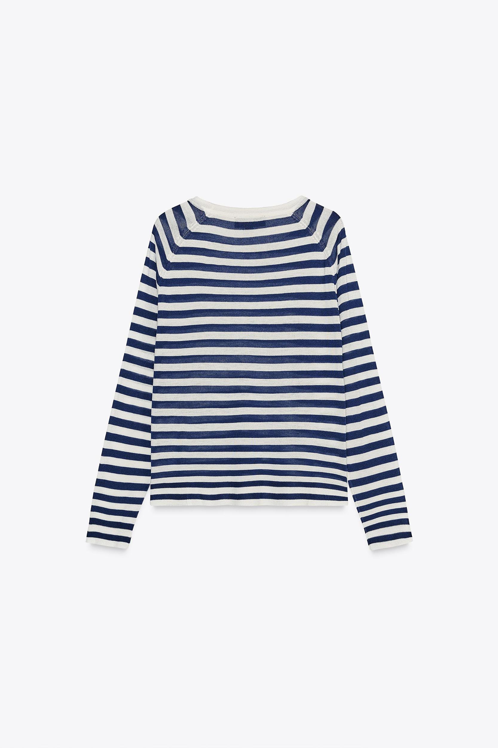 STRIPED FINE KNIT SWEATER Product Image