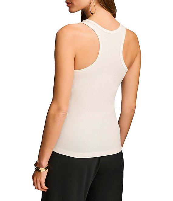 Donna Karan Knit Stretch Crepe Scoop Neck Sleeveless Tank Product Image