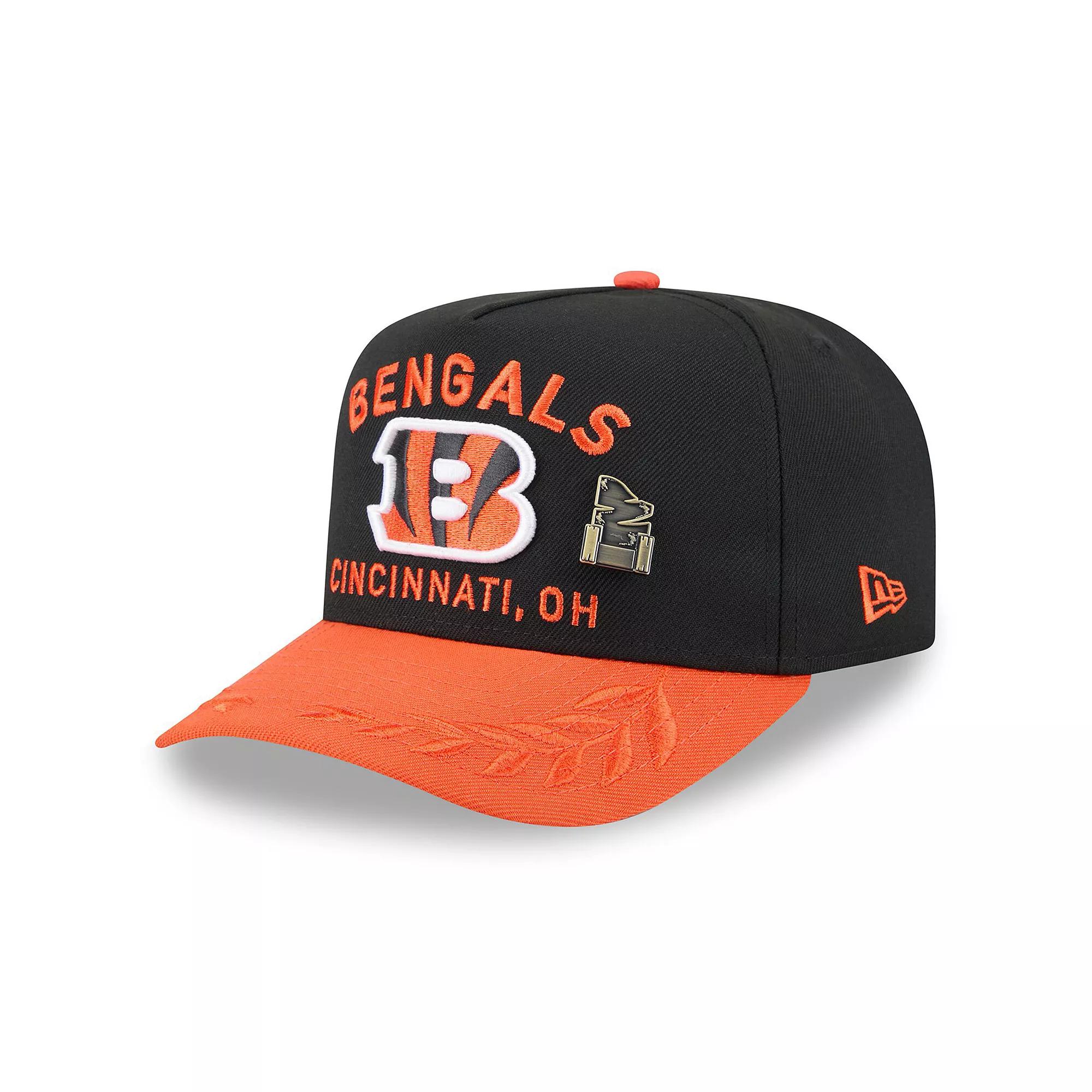 Men's New Era Black/Orange Cincinnati Bengals 2025 NFL Draft On Stage A-Frame 59FIFTY Fitted Hat, Size: 7 1/2 Product Image