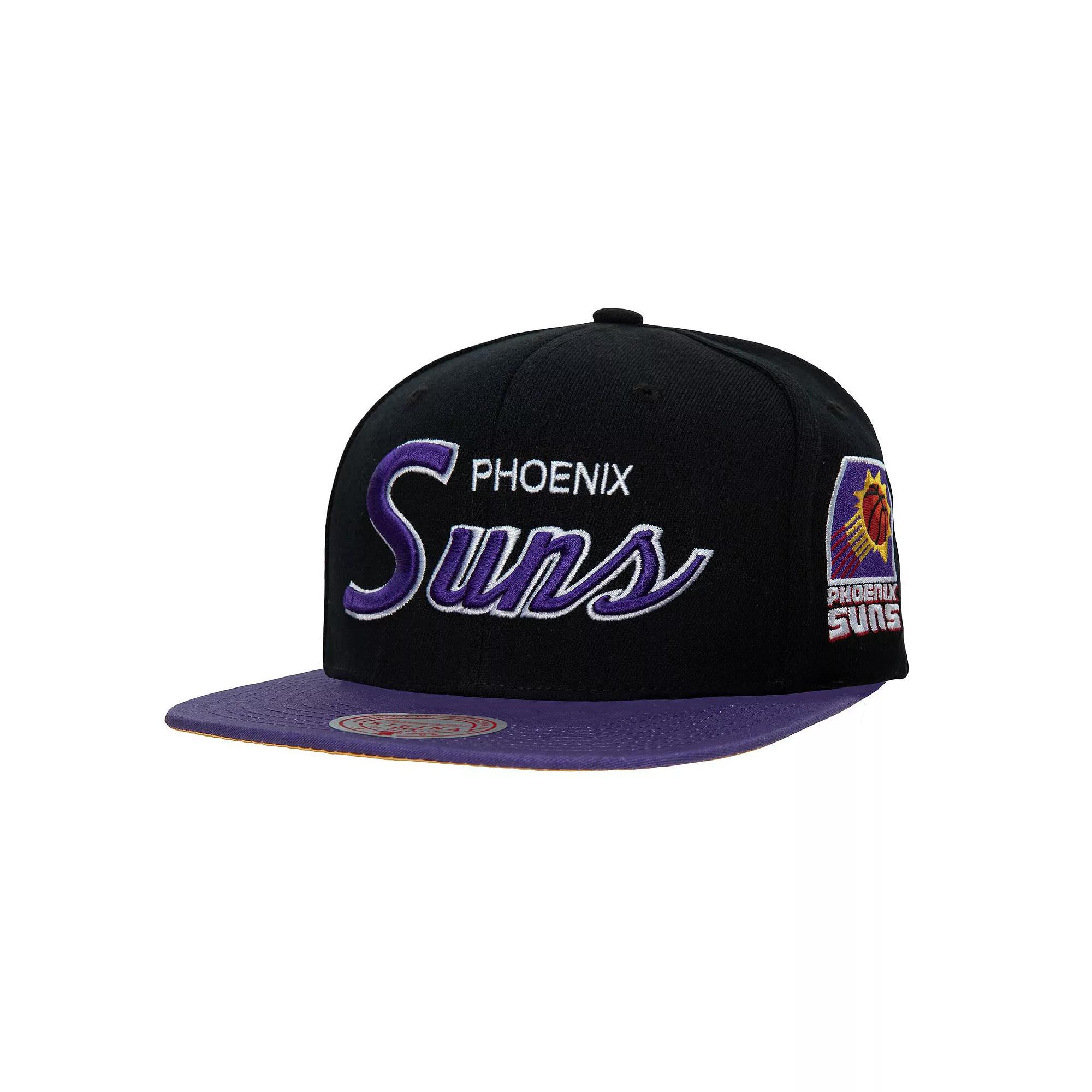 Men's Mitchell & Ness Black Phoenix Suns Hardwood Classics MVP Team Script 2.0 Snapback Hat, Phx Black Product Image