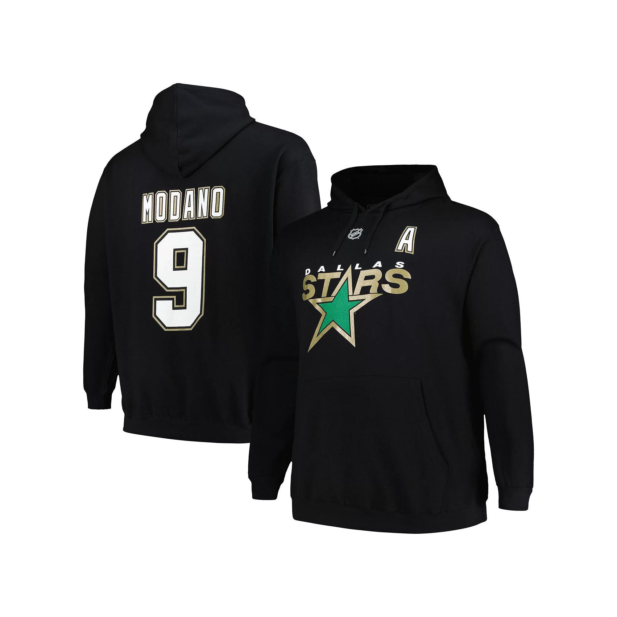 Men's Mitchell & Ness Mike Modano Black Dallas Stars Name & Number Pullover Hoodie, Size: 2XLT, Str Black Product Image