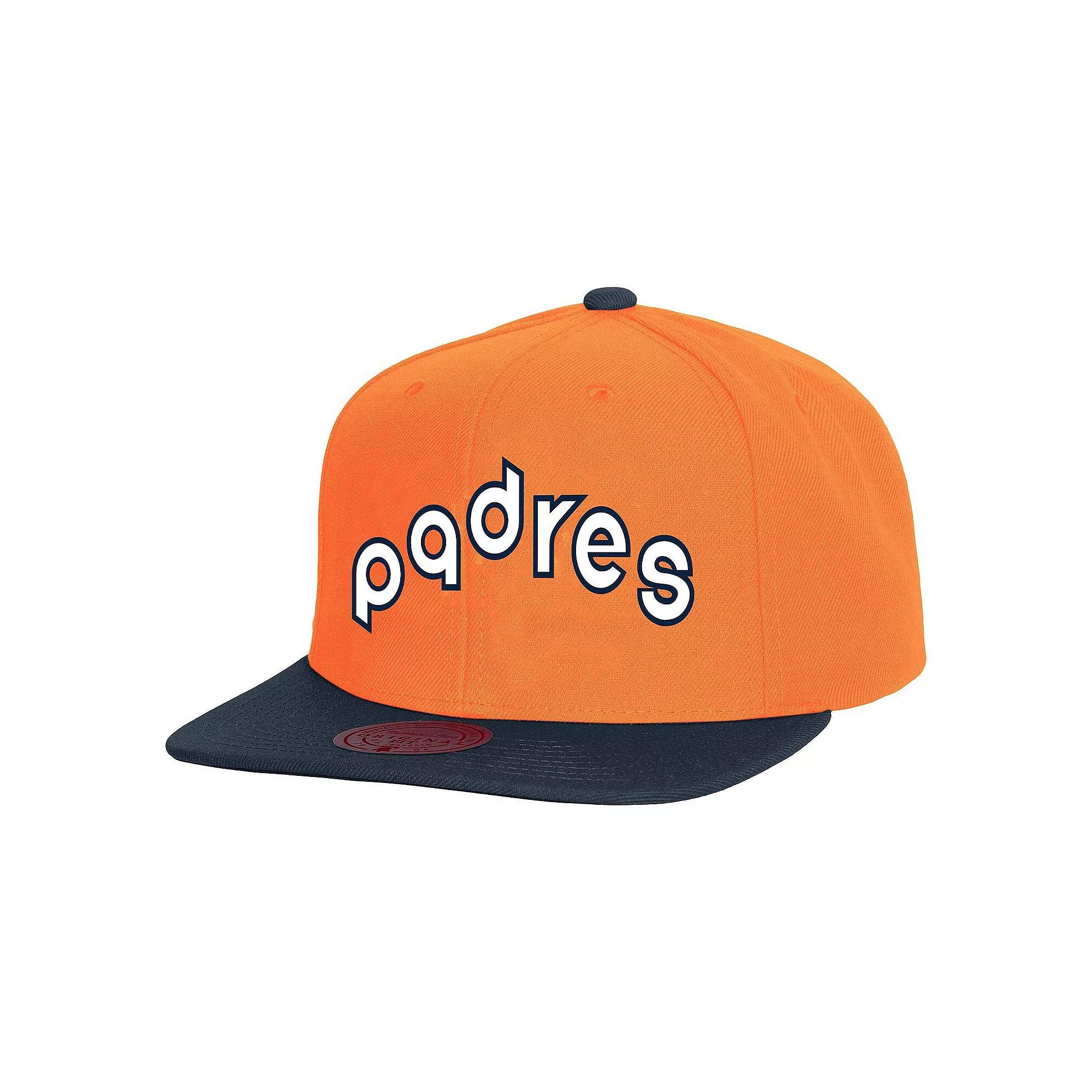 Men's Mitchell & Ness Orange San Diego Padres Cooperstown Collection Basic Flip Snapback Hat Product Image