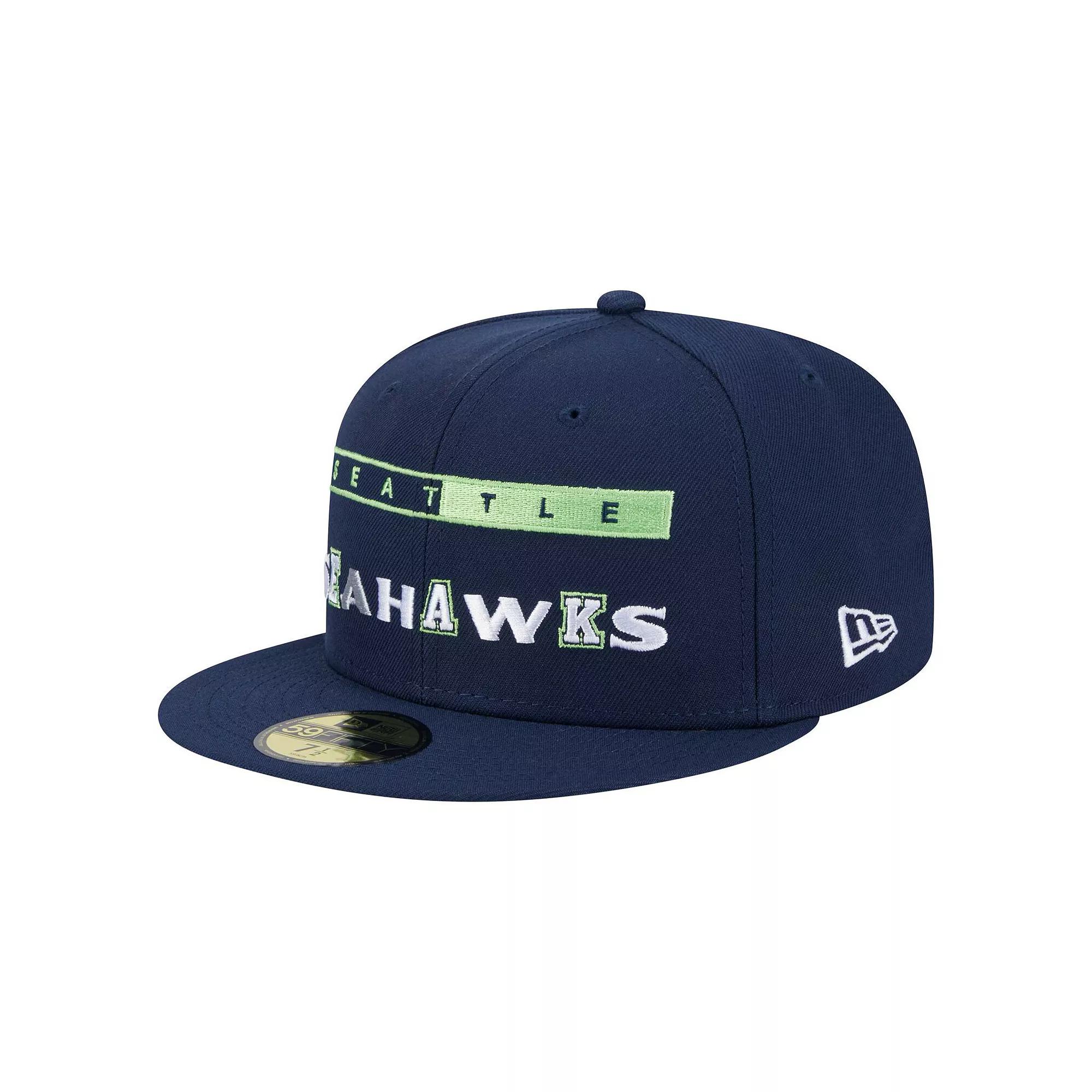 Men's New Era College Navy Seattle Seahawks Ransom 59FIFTY Fitted Hat,  Product Image