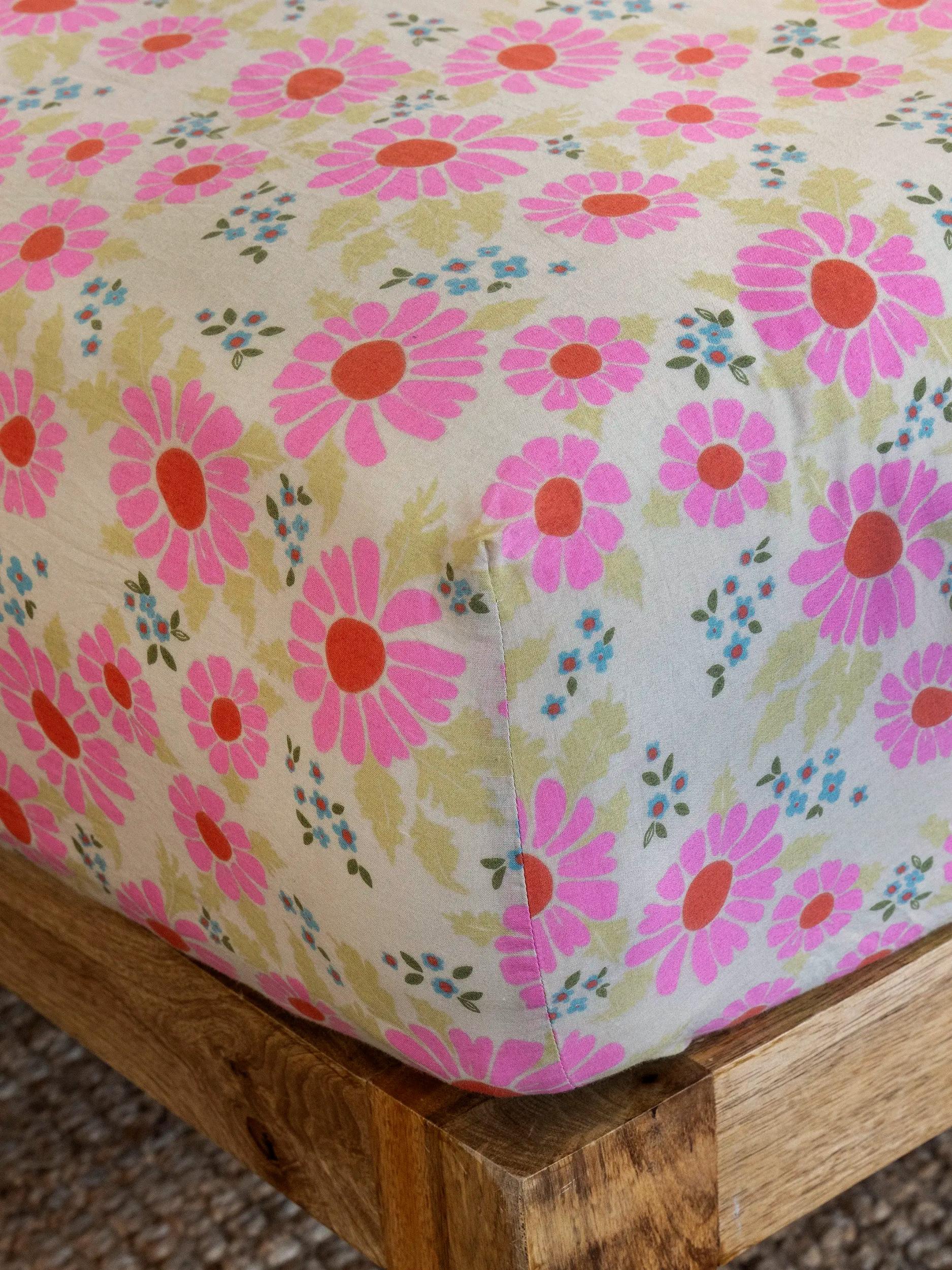 Mix & Match Cotton Flat Sheet - Turquoise Motif Product Image