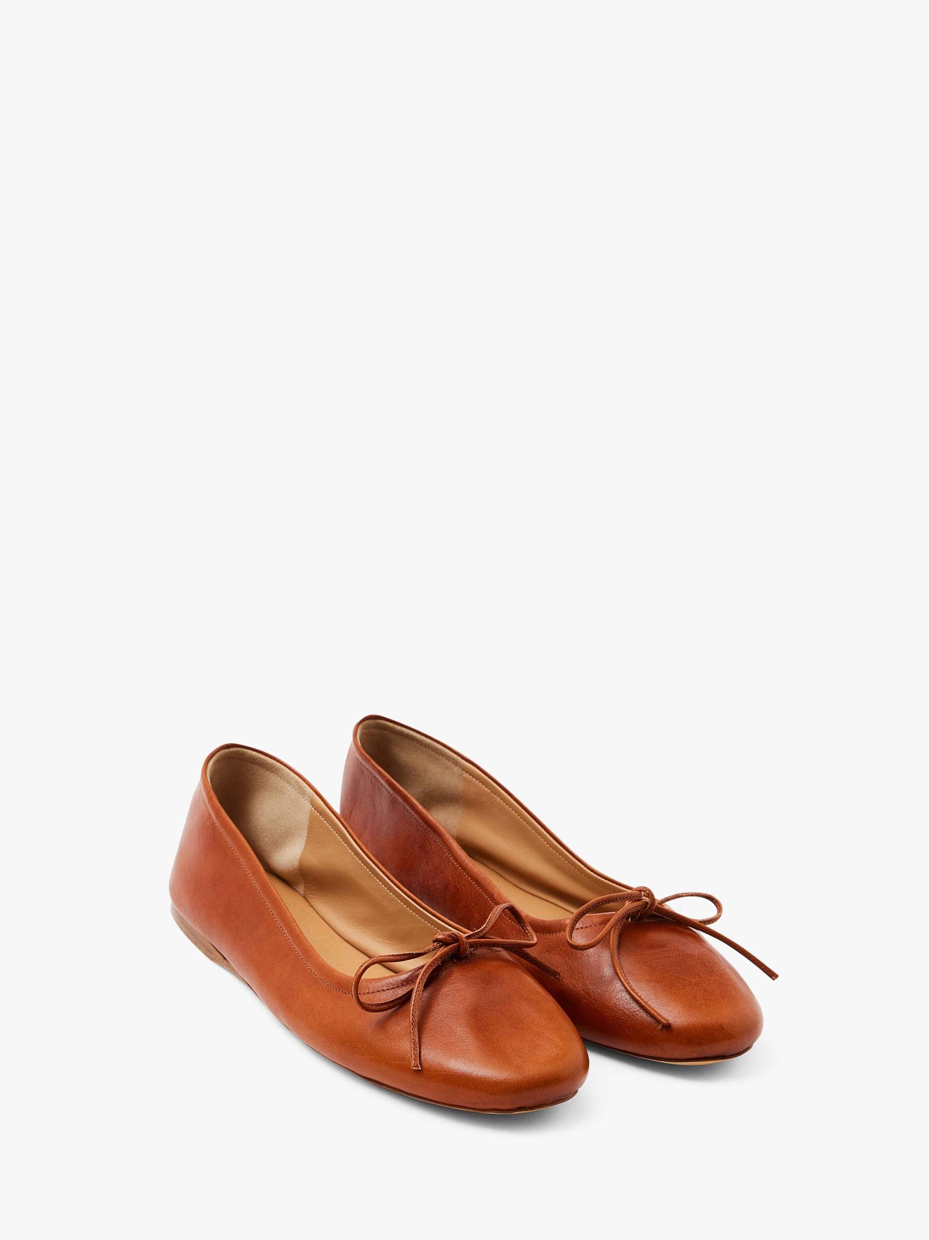 ROUND-TOE LEATHER BALLERINAS Product Image