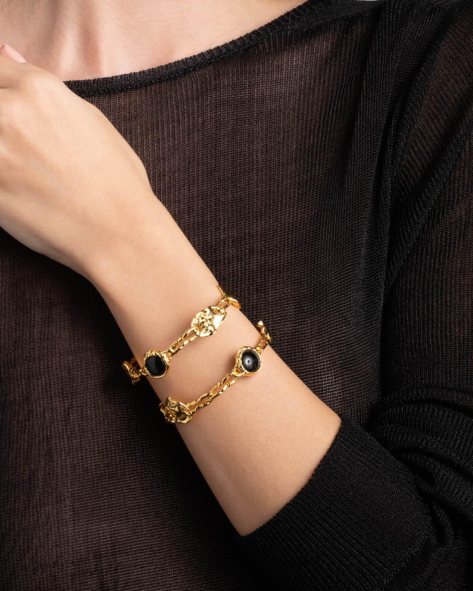 Brut Onyx Coin Open Cuff Bracelet Product Image