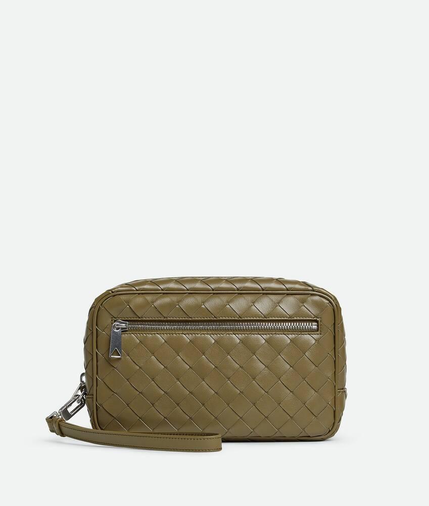 Men's Intrecciato Small Pouch With Wristlet in Algae Product Image