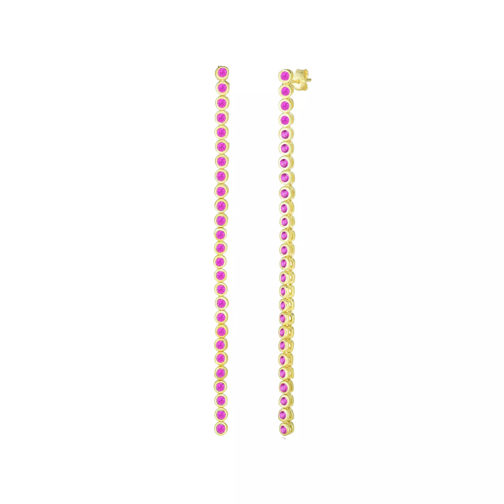 Sunkissed Sterling Cubic Zirconia Open Drop Earrings, Women's, Silver Tone Product Image