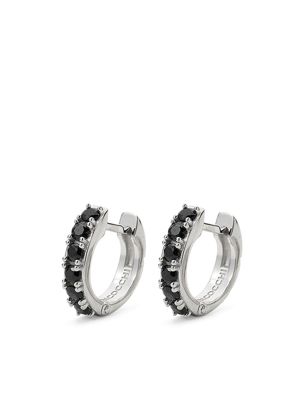 logo-engraved hoop earrings Product Image