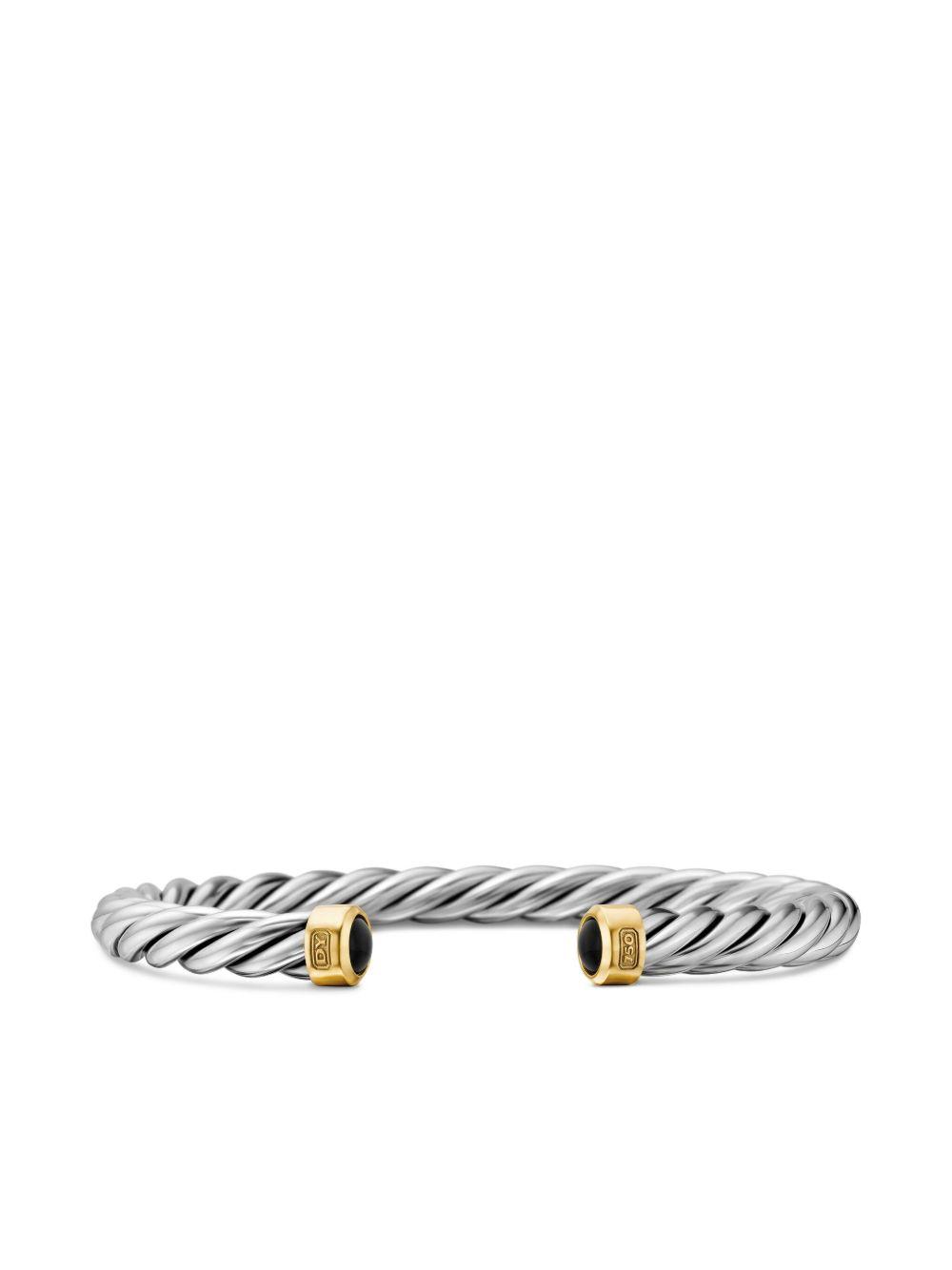 18K yellow gold and black onyx Cable bracelet (6mm) Product Image