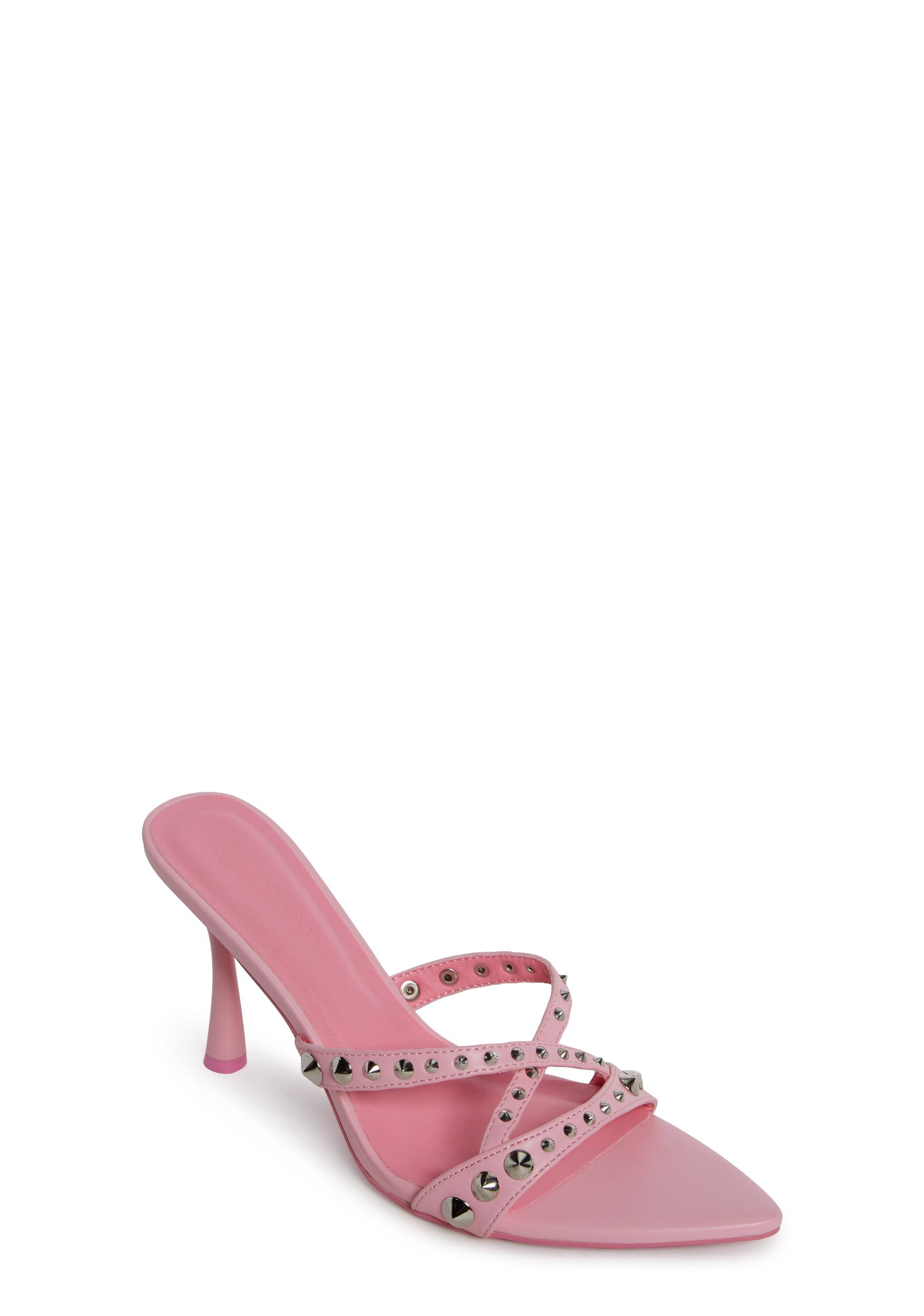 Strappy Studded Mules Current Mood - Pink Product Image