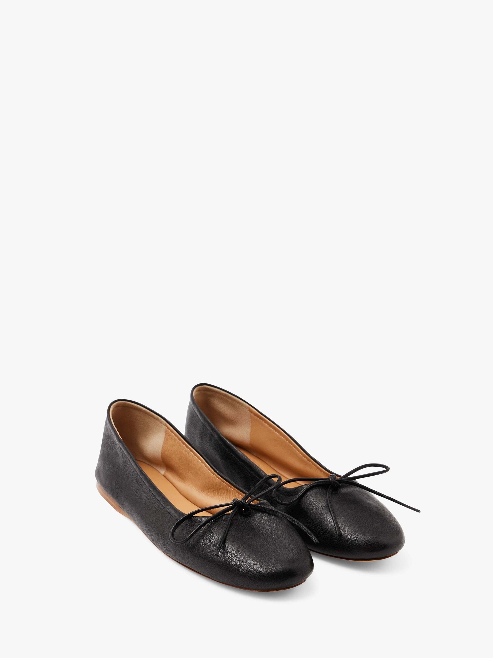 ROUND-TOE LEATHER BALLERINAS Product Image